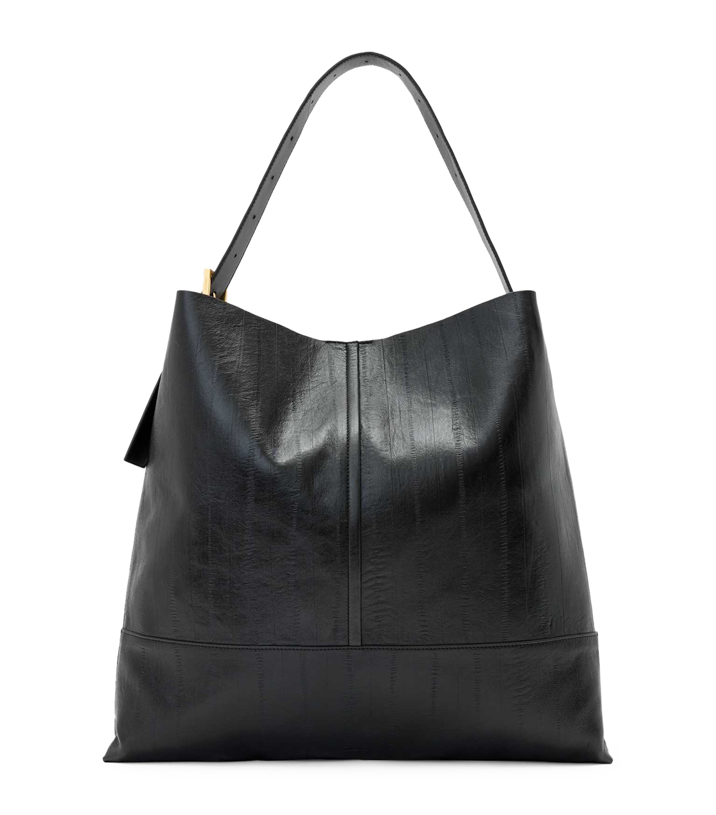 AllSaints Leather Asha Eel Shoulder Bag Black Image 1