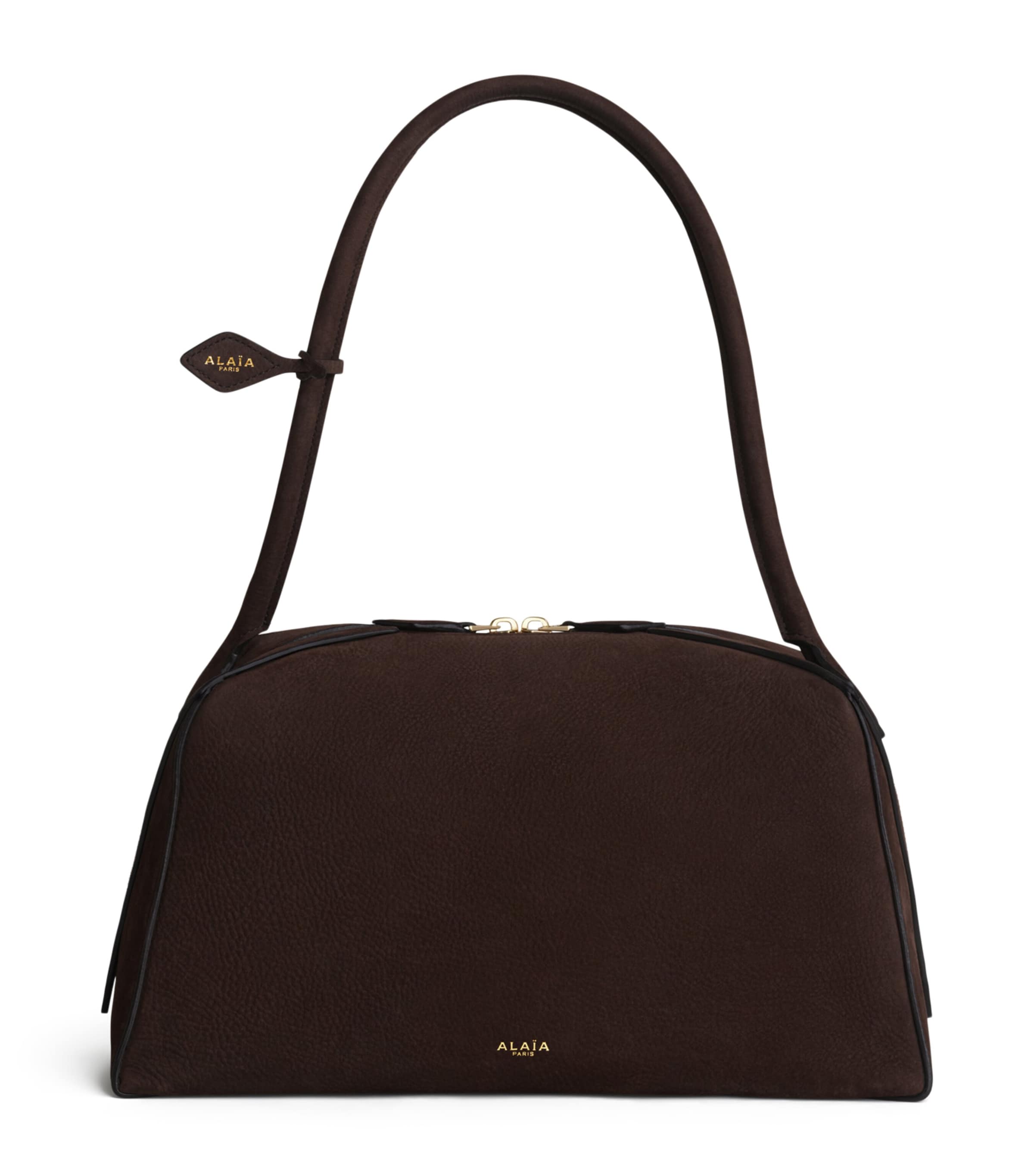 Nubuck Leather Le Bouledogue Shoulder Bag BLEU FONCE Image 1