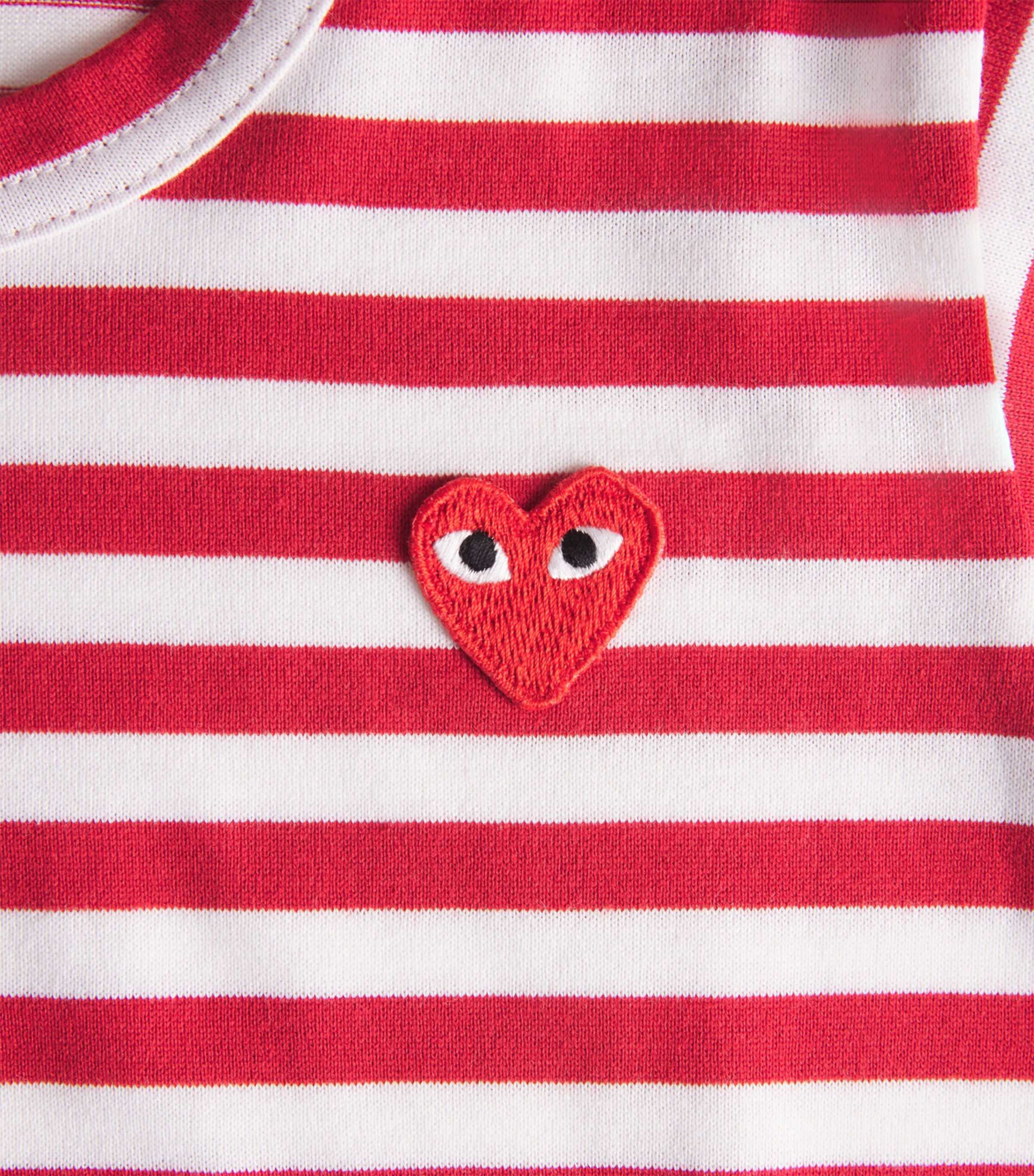 Comme Des Garçons Cotton Stripe Heart Logo T-Shirt (2-6 Years) Image 3