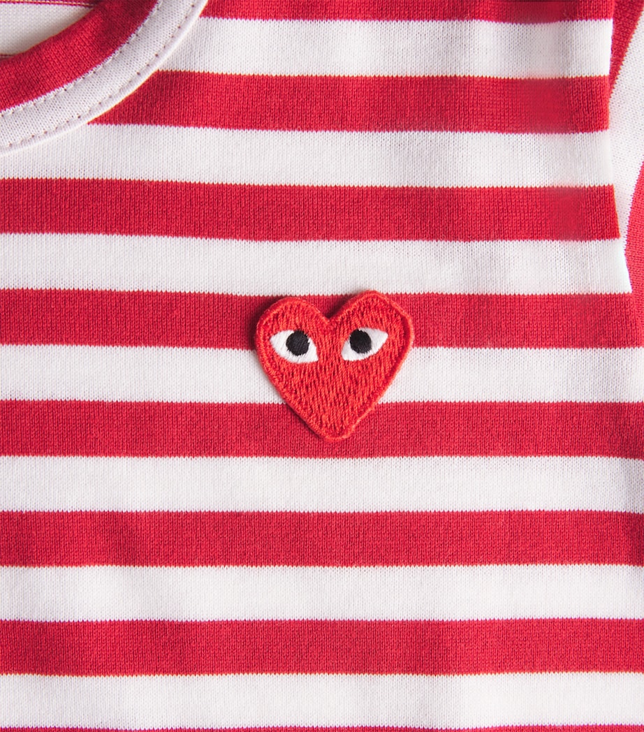 Comme Des Garçons Cotton Stripe Heart Logo T-Shirt (2-6 Years) Image 3