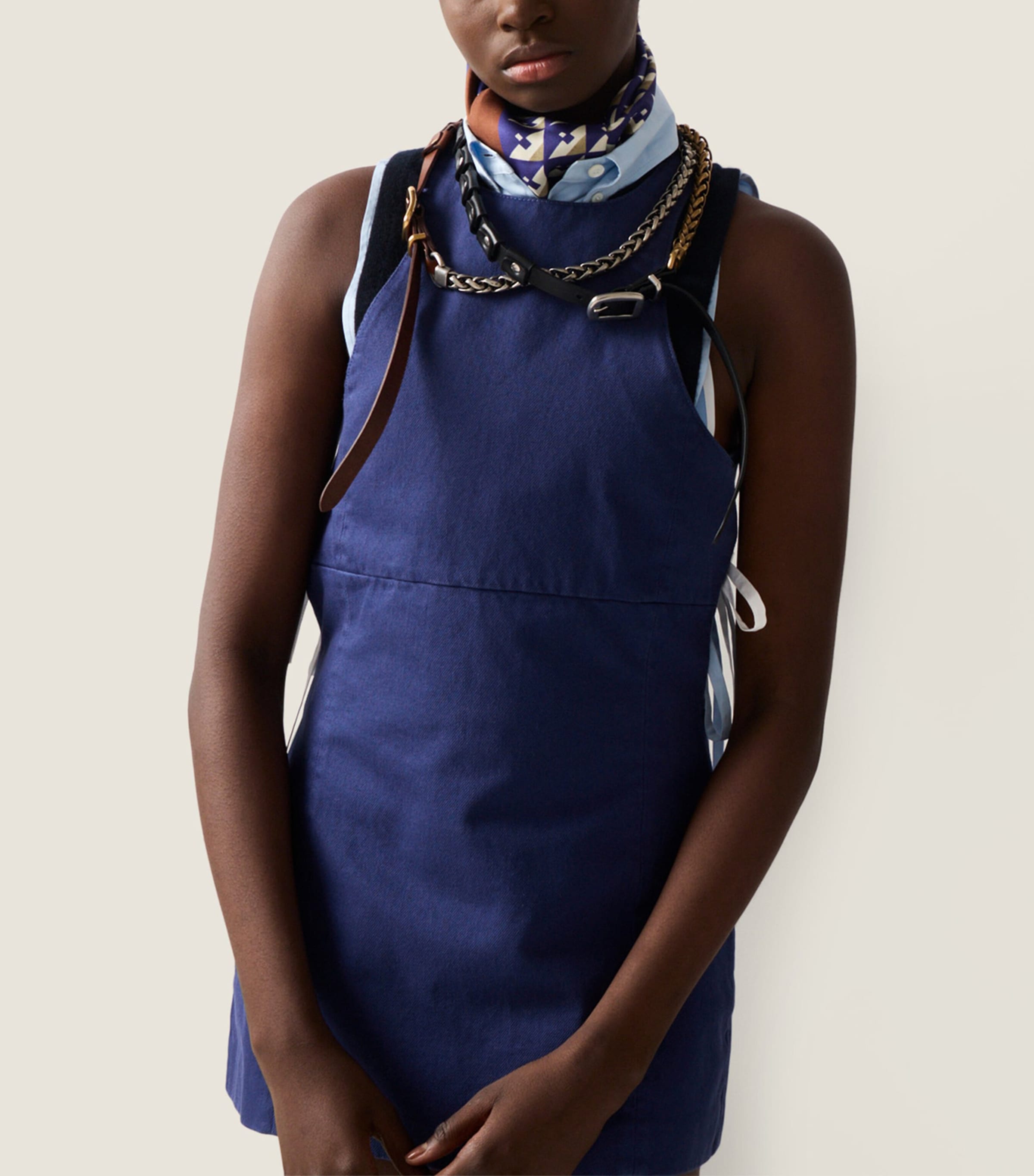 Miu Miu Womens Garment-Dyed Gabardine Mini Dress Image 5