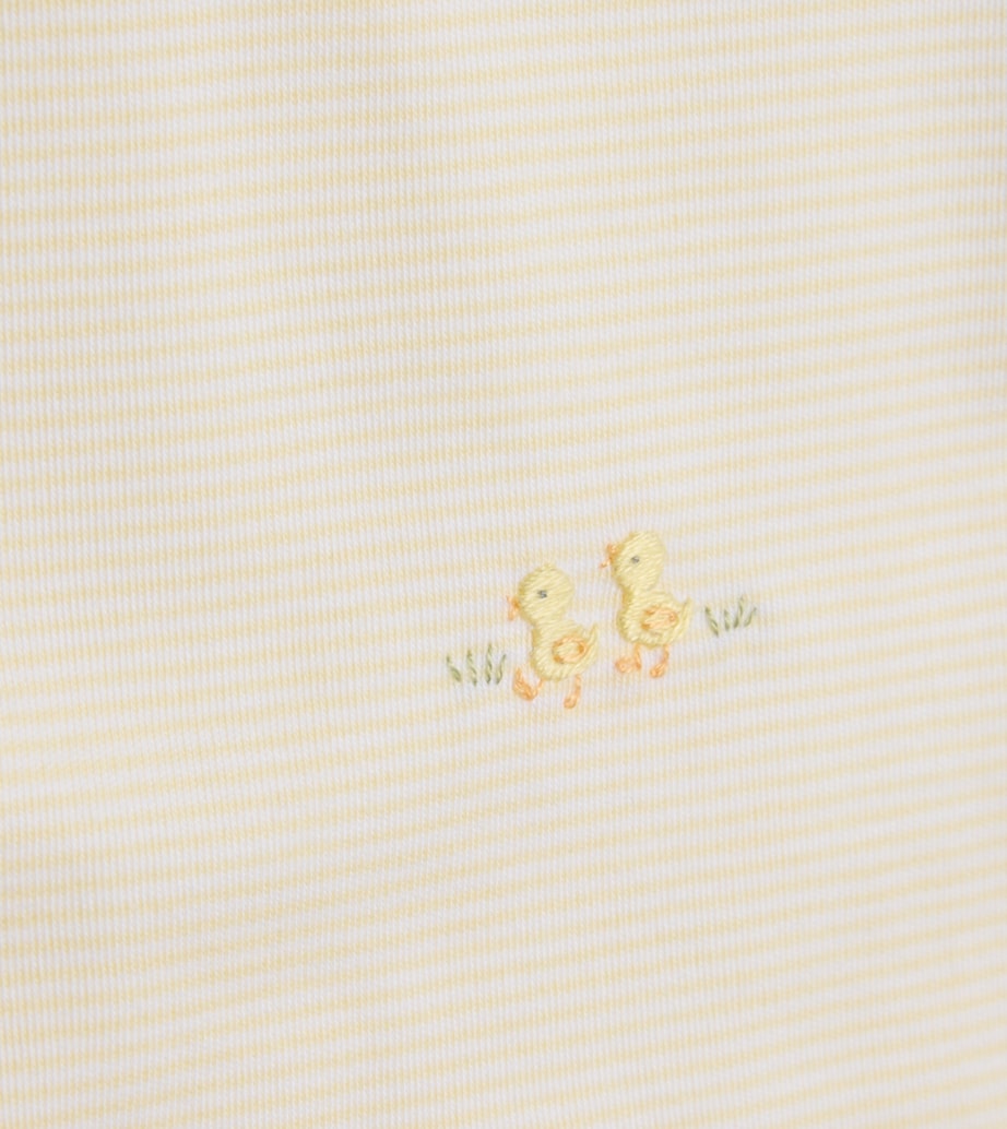 Pima Cotton Embroidered Duckling Bib K700YELLOW Image 2