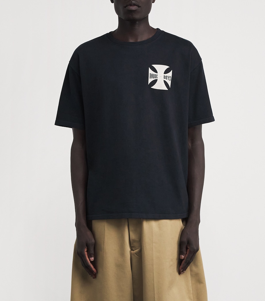 Cotton Rhude Boys T-Shirt 0027 VINTAGE BLACK Image 3