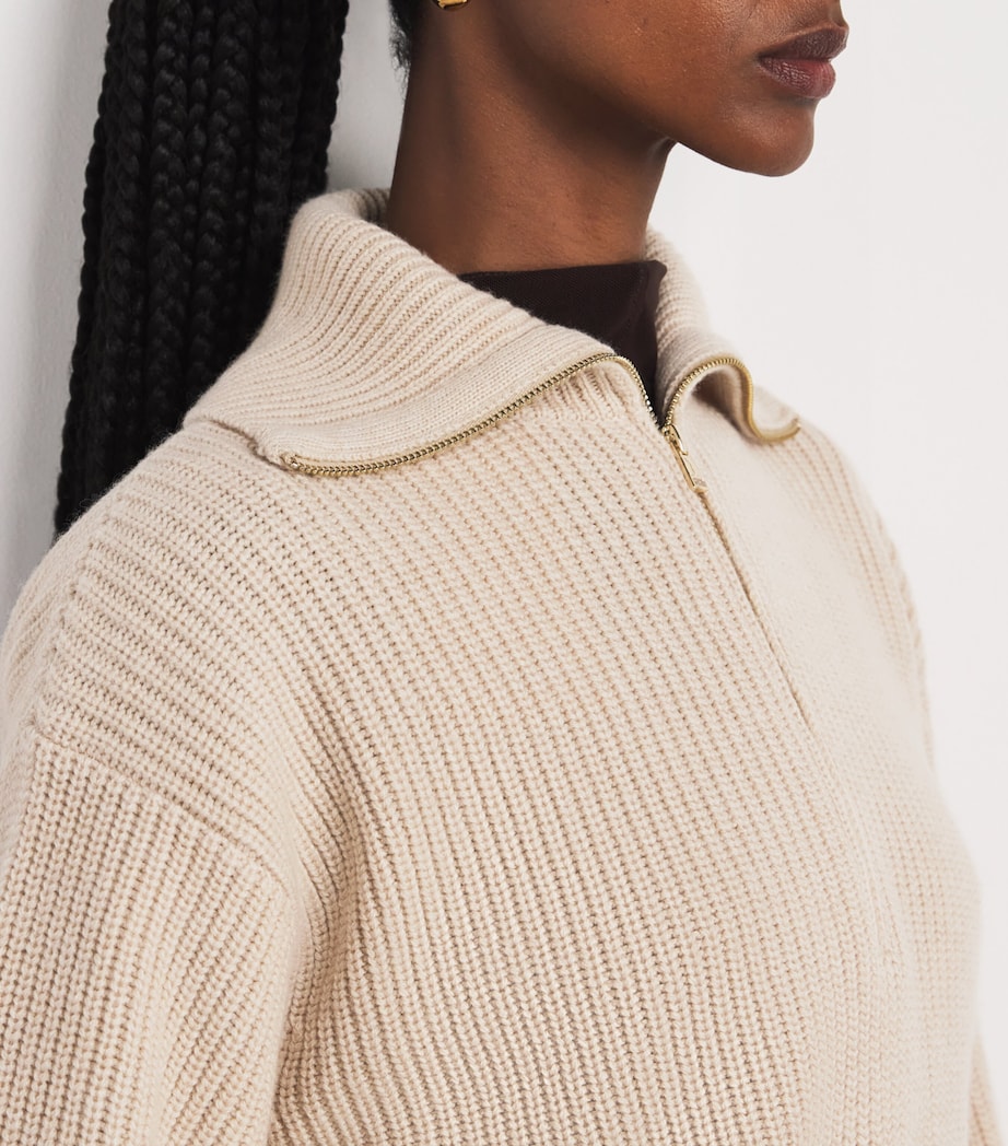 Wool-Cashmere Half-Zip Sweater BEIGE Image 6