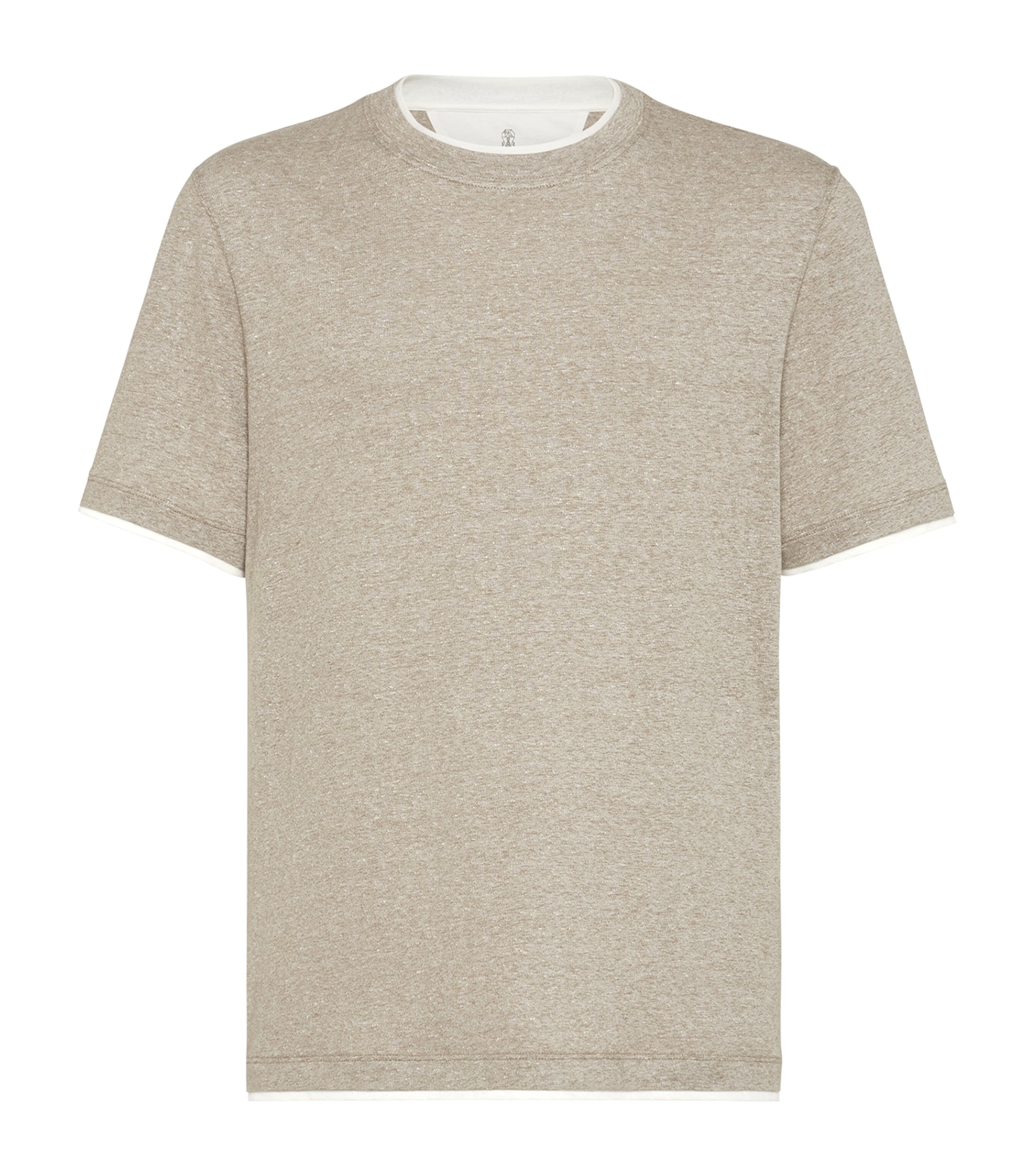 Brunello Cucinelli Slub Linen And Cotton-blend Jersey T-shirt In Brown