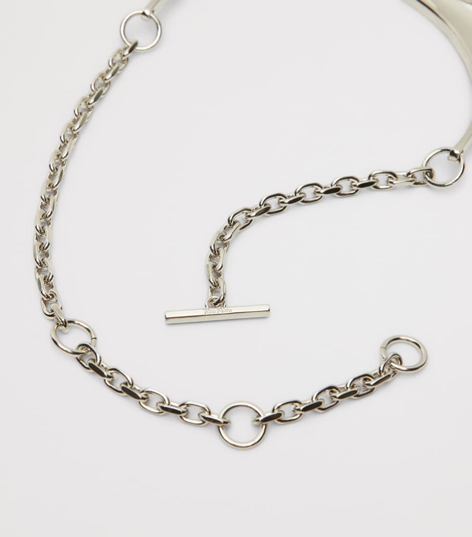 Max Mara Crescent Necklace Silver Image 4