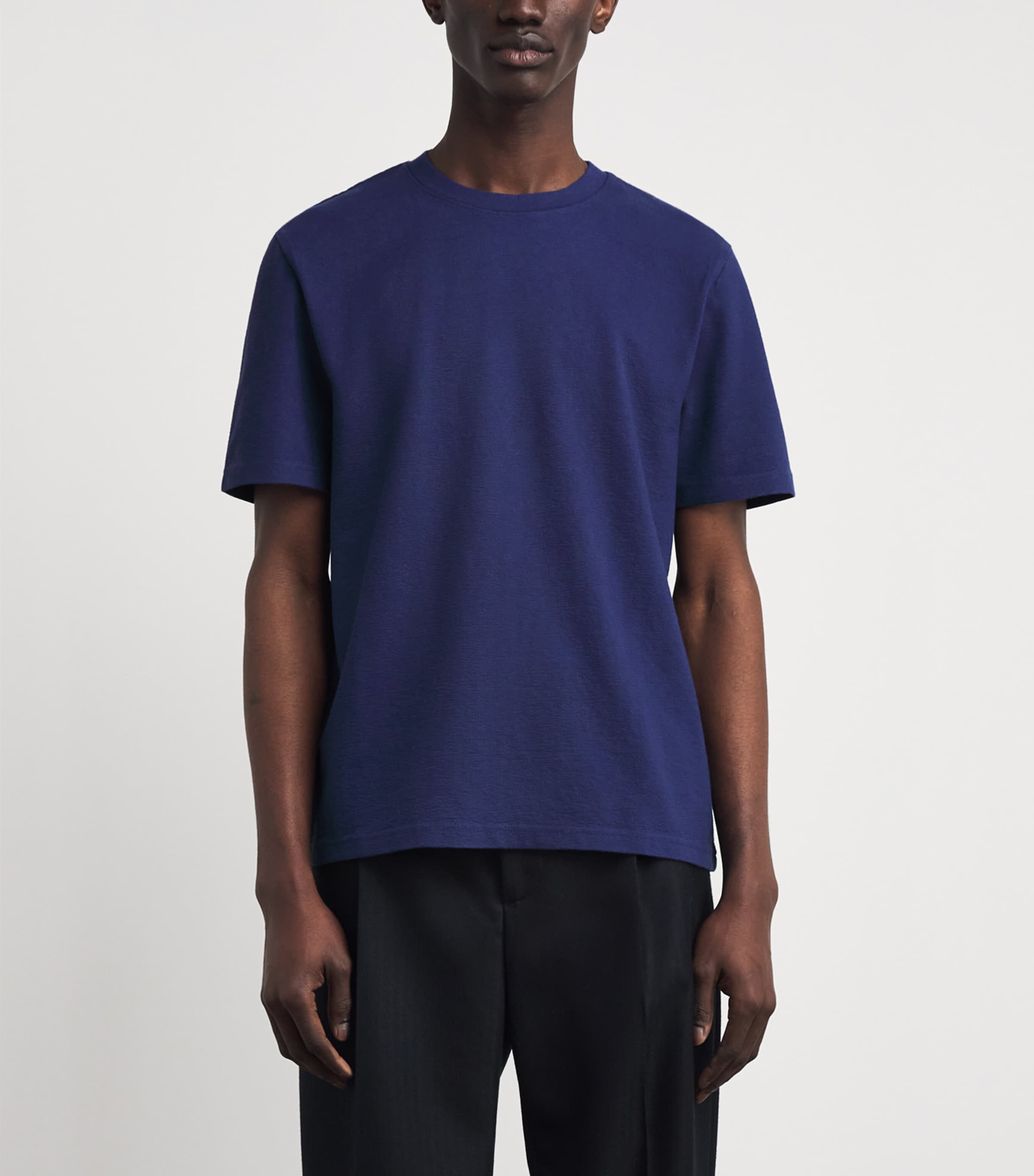 Wax London Mens Organic Cotton Dean T-Shirt Cobalt Blue Image 4