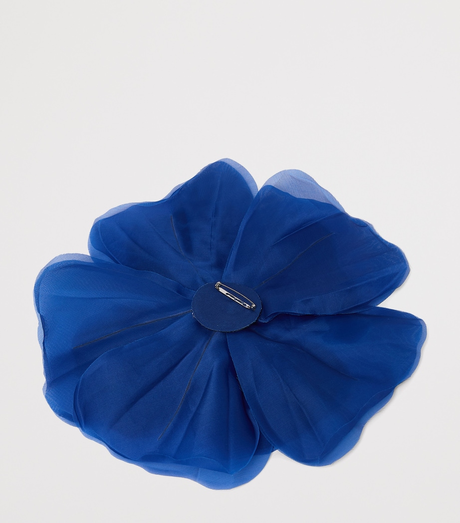 Marina Rinaldi Silk Organza Flower Brooch Cornflower Blue Image 3