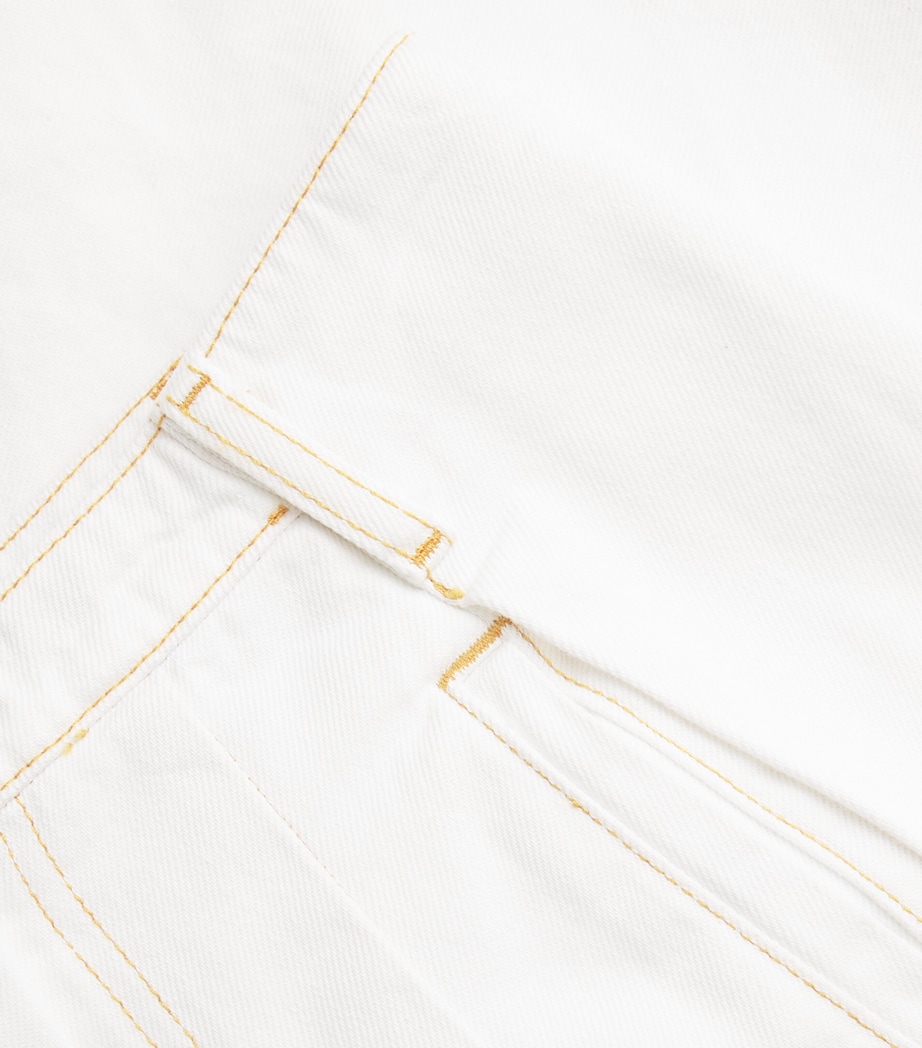 High-Waist Wide-Leg Jeans WHITE Image 5