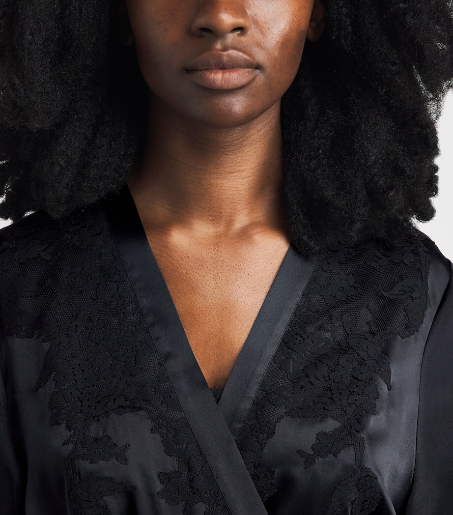 Marjolaine Womens Silk Tess Robe Noir Image 5
