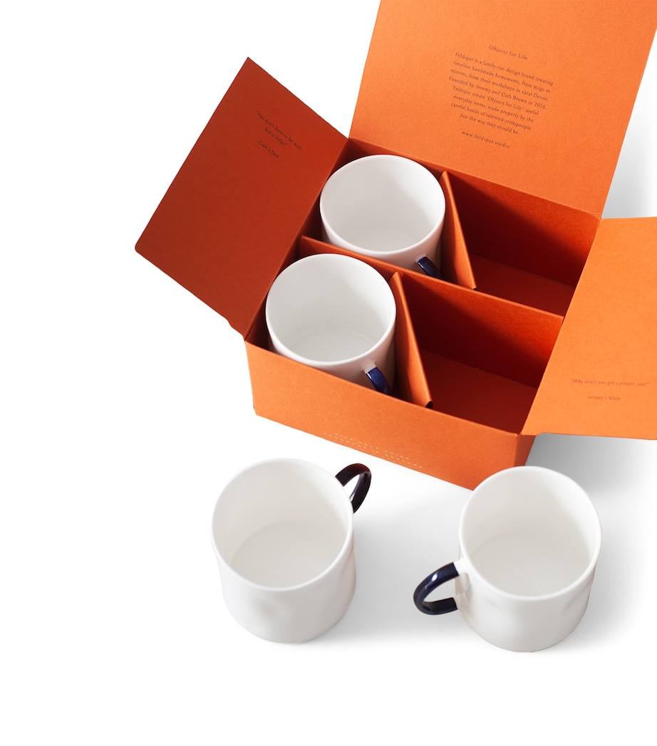 Set of 4 Cobalt Coffee Mugs COBALT (BLUE) Image 2