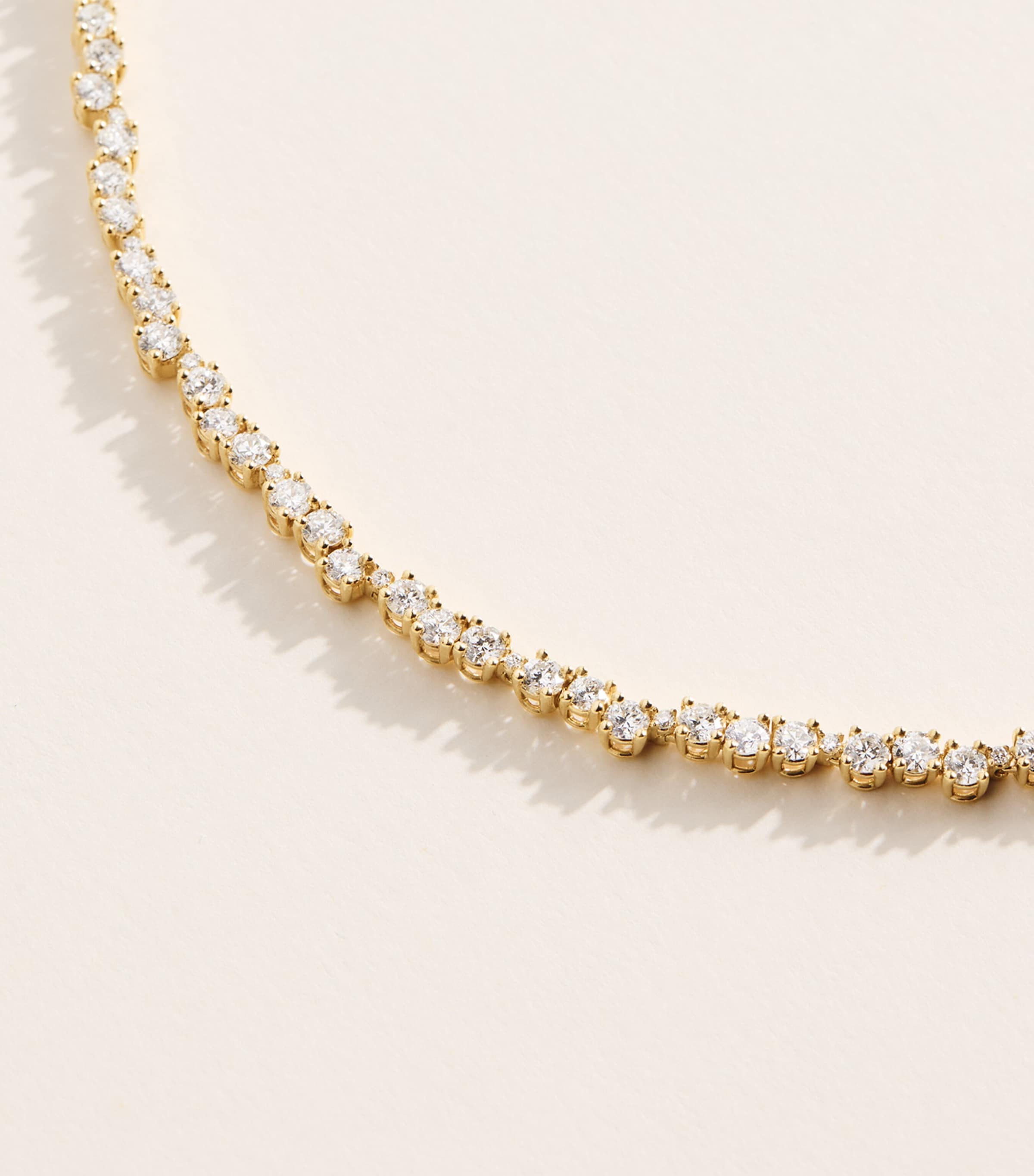Suzanne Kalan Yellow Gold and Round Diamond Deco Tennis Necklace Yg/wd Image 3