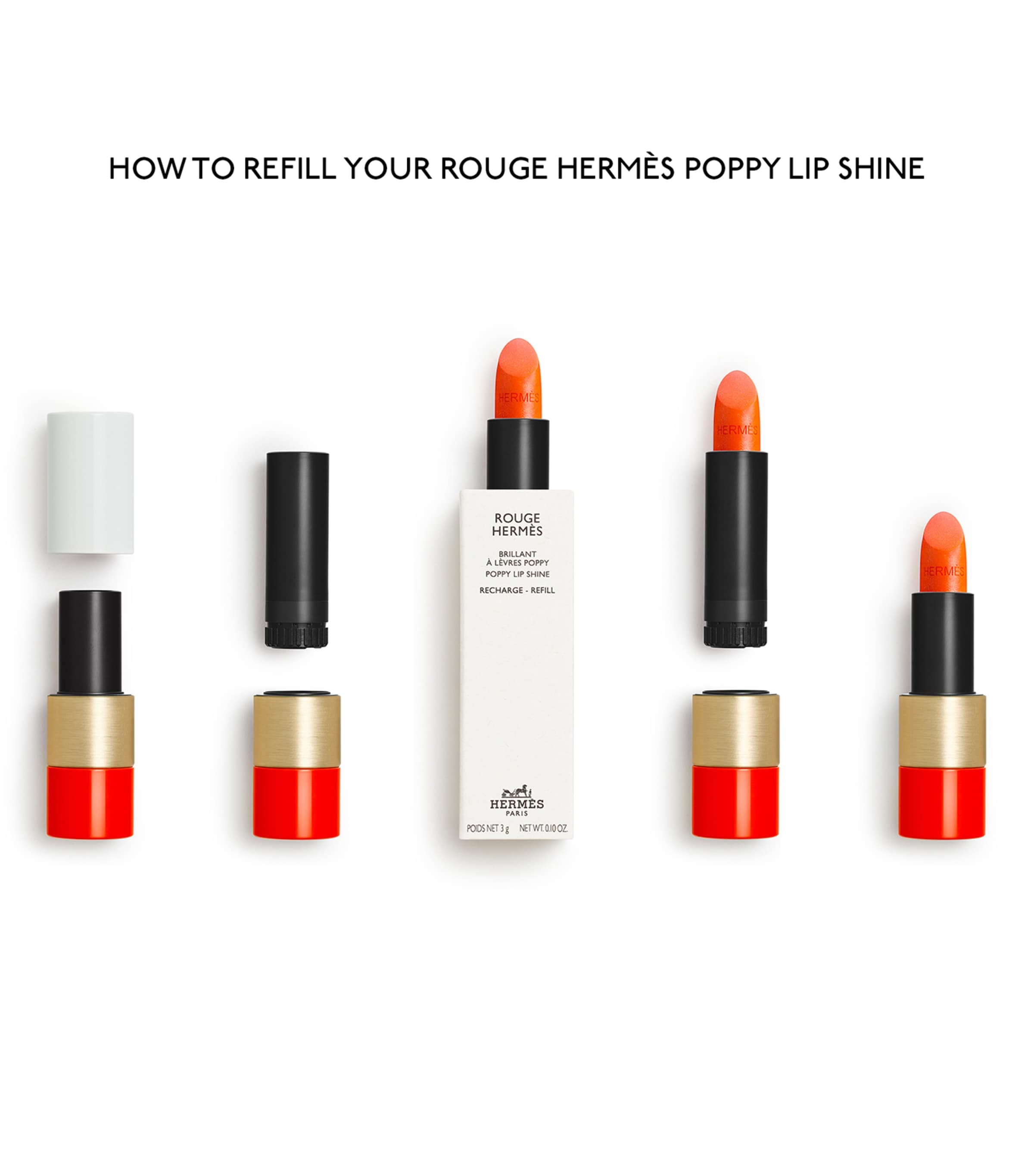 Rouge Hermès Lip Shine - Poppy Refill POPPY Image 4