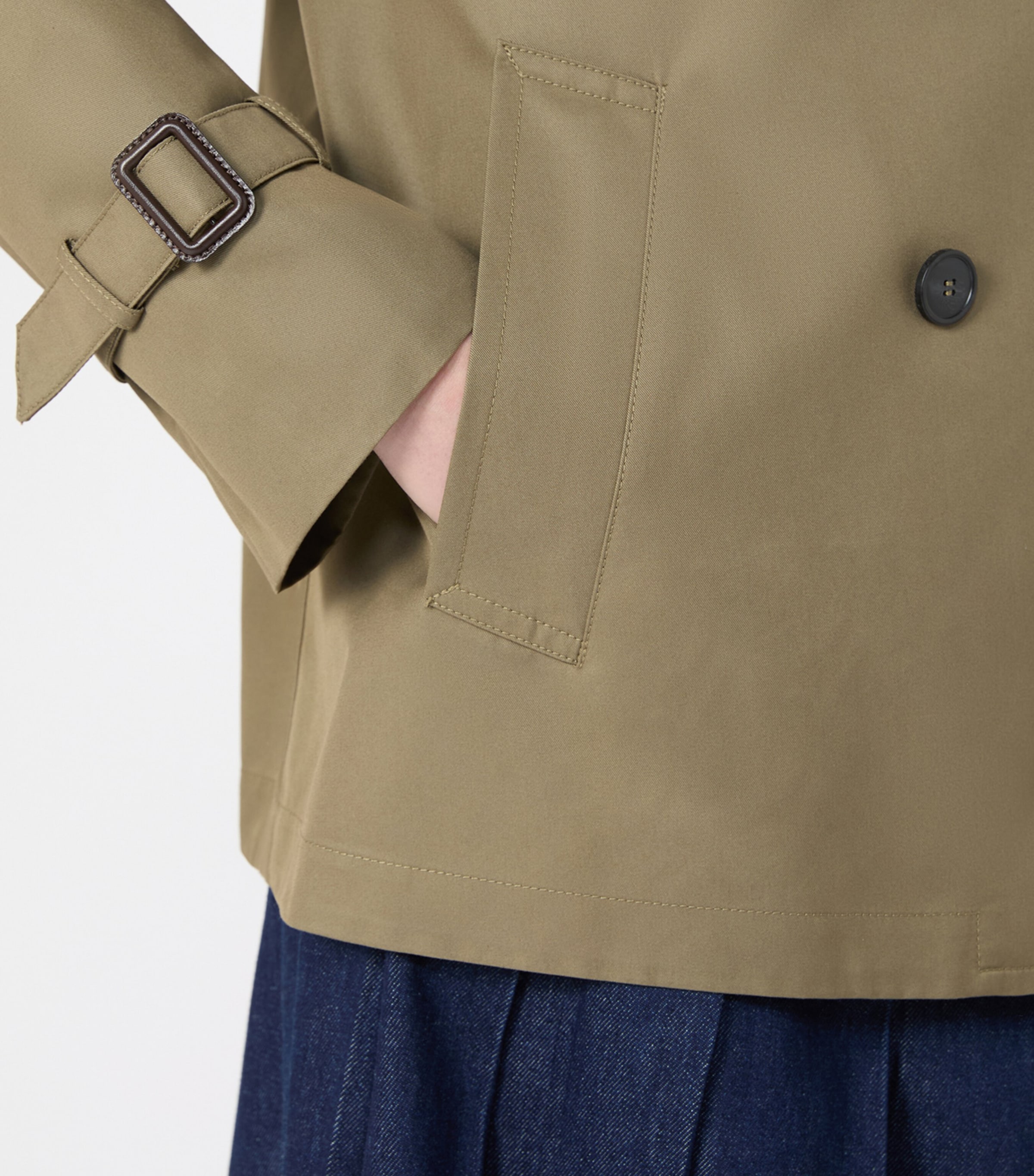 Weekend Max Mara Womens Cotton-Blend Trench Jacket Mud Image 7