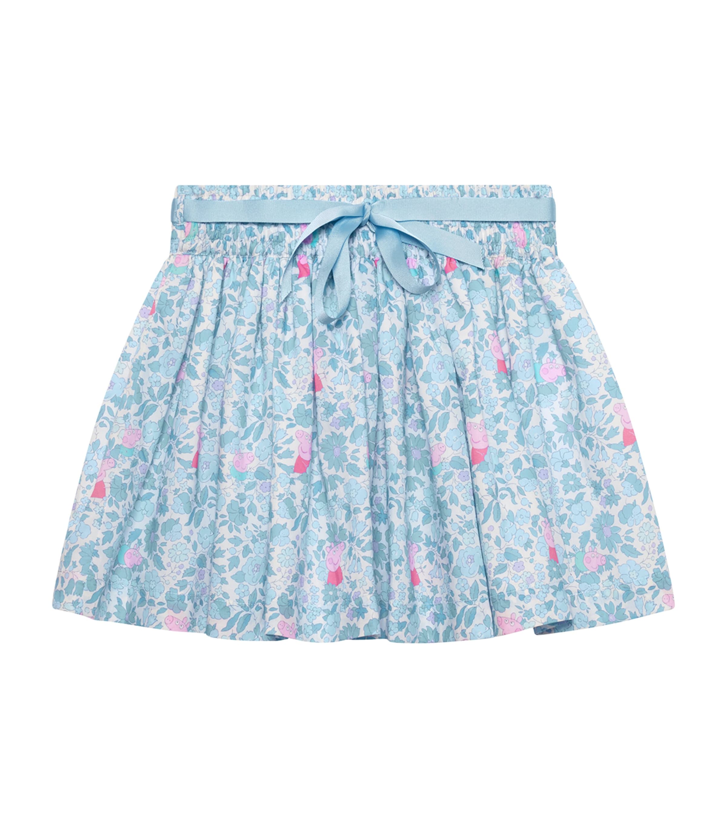 Trotters Kids' Liberty Print Peppa Pig Skirt In Blue