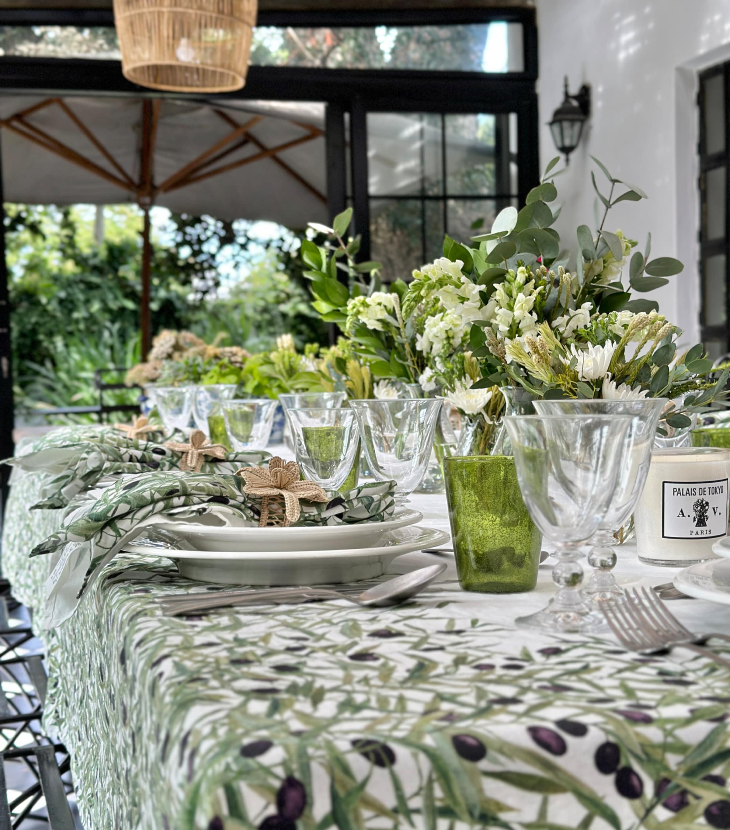 Linen L'Olivier Napkin (50cm x 50cm) GREEN Image 5