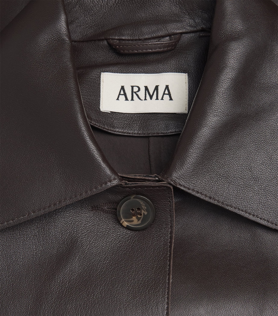 Arma Womens Tailored Emy Leather Jacket Coffee Bean Image 6