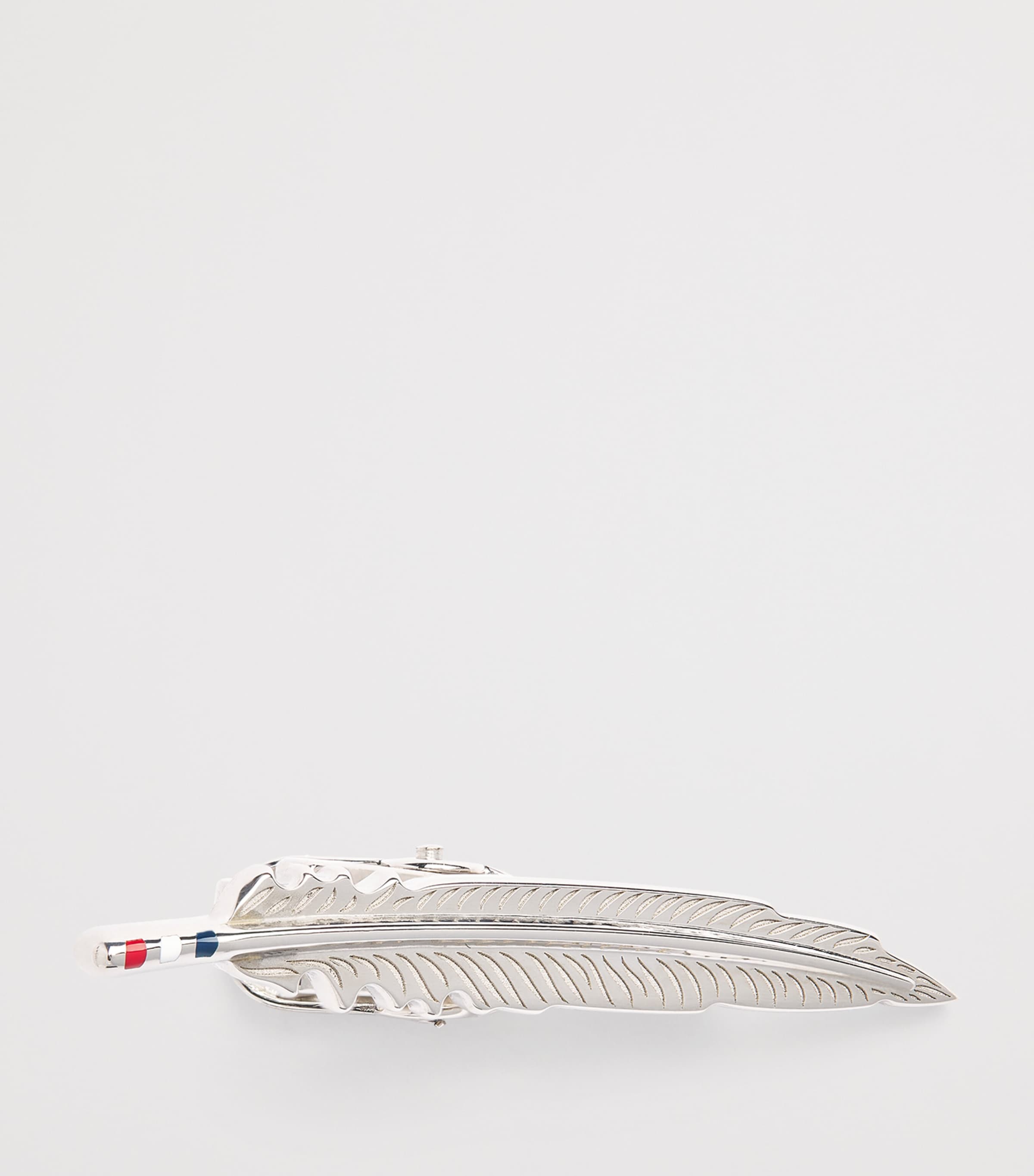 Thom Browne Sterling Silver Feather Tie Bar Silver Image 3