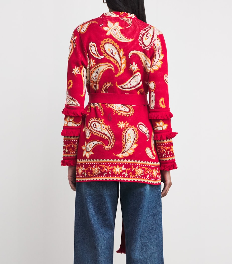 Cotton Paisley Jacquard Jude Cardigan JIMI RED Image 4