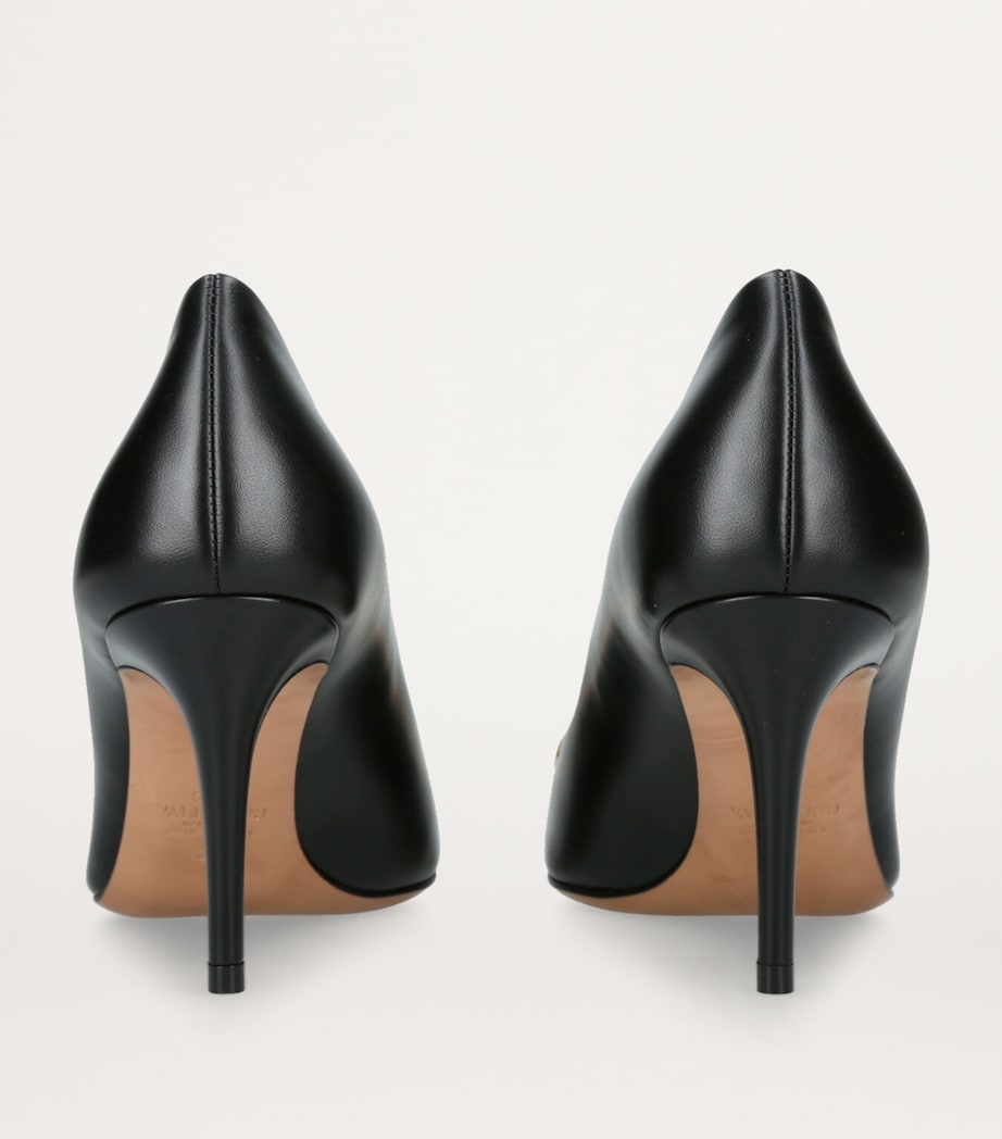 Leather VLogo Pumps 80 BLACK Image 2