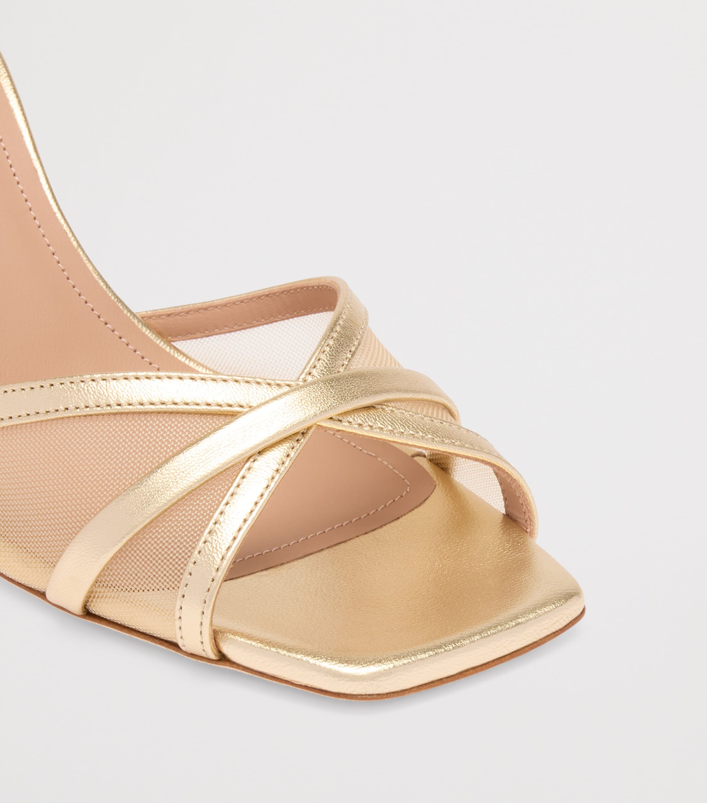 Malone Souliers Mesh-Leather Perla Mules 70 Beige Image 5