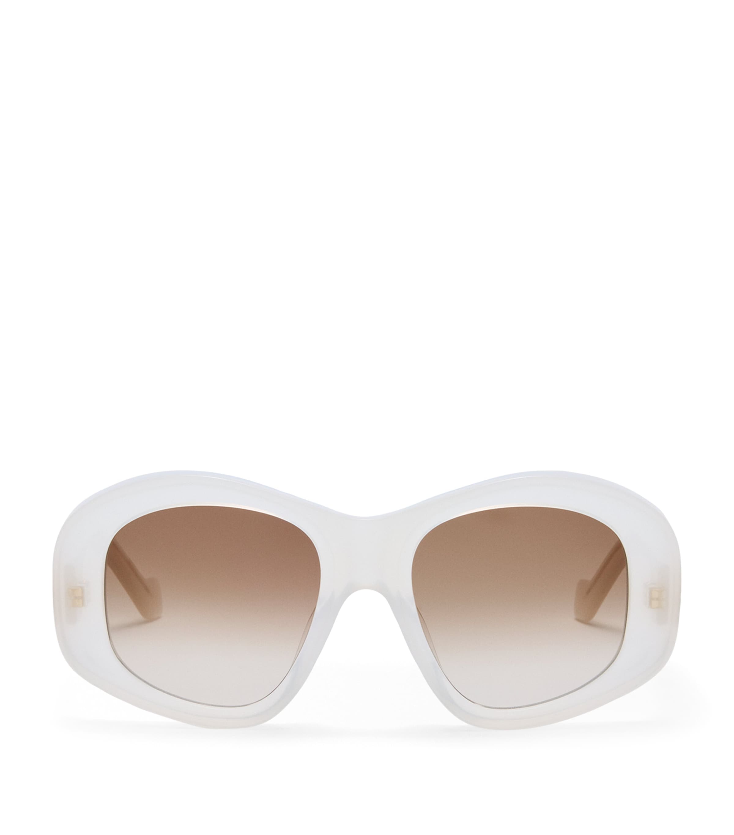 Acetate Pentagon Bevelled Sunglasses MILKY IVORY Image 1