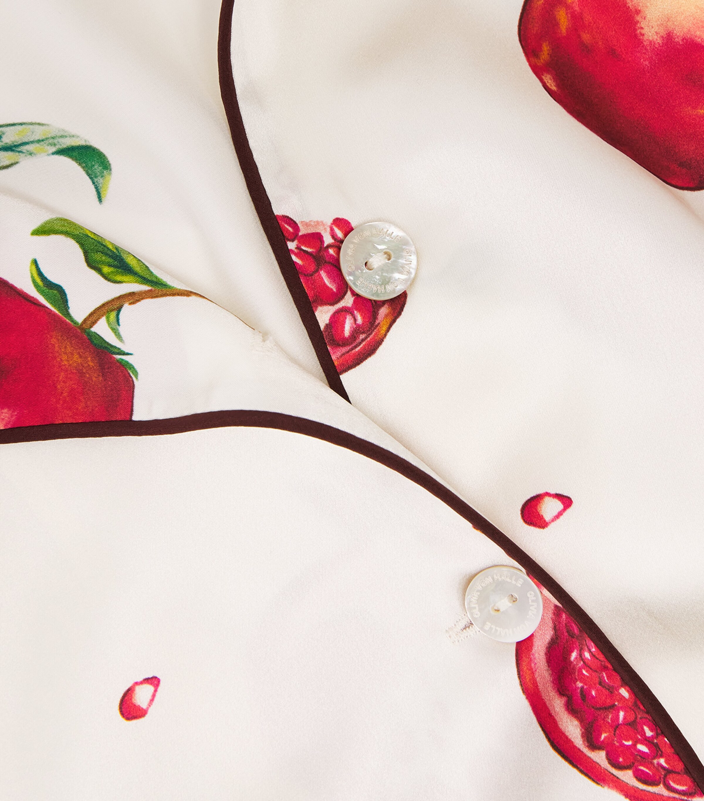 Olivia von Halle Womens Silk Pomegranate Lila Pyjama Set Allegra Image 6