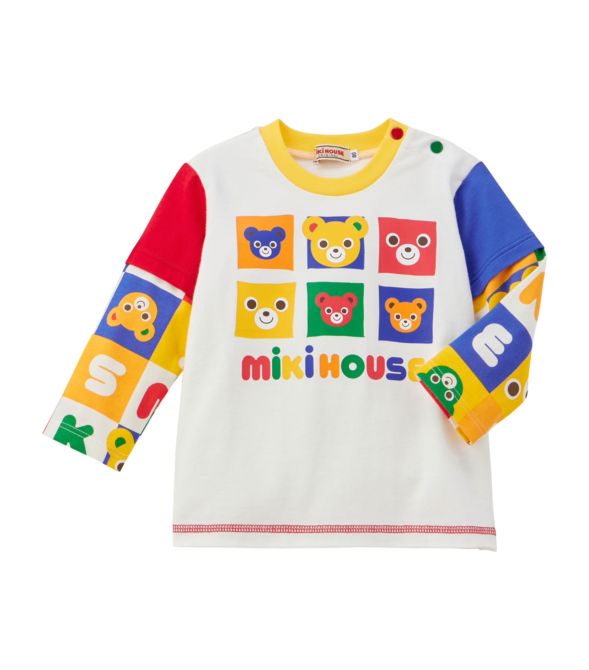 Miki House Bear Print T-shirt