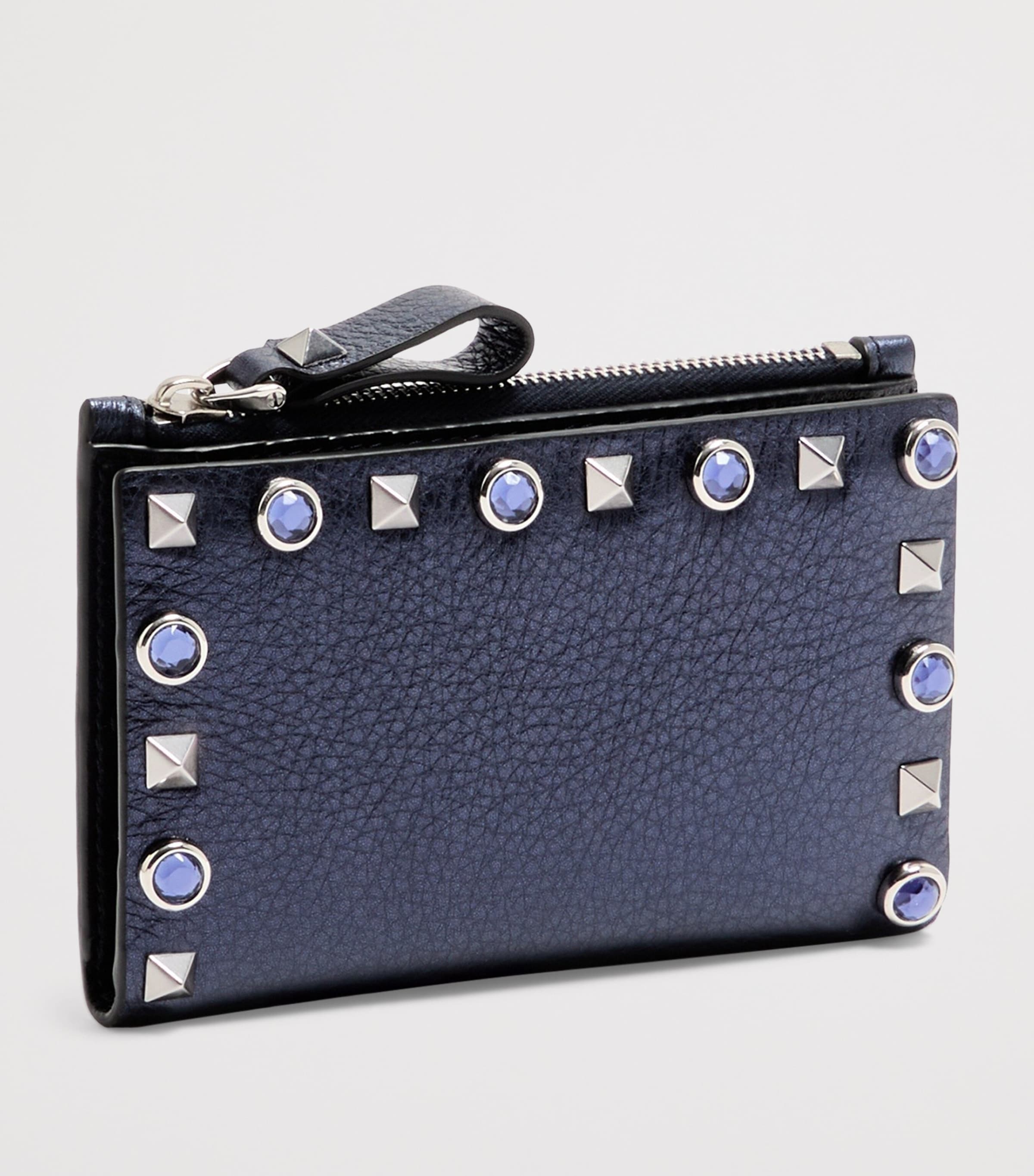 Valentino Garavani Calfskin Embellished Coin and Card Holder Image 2