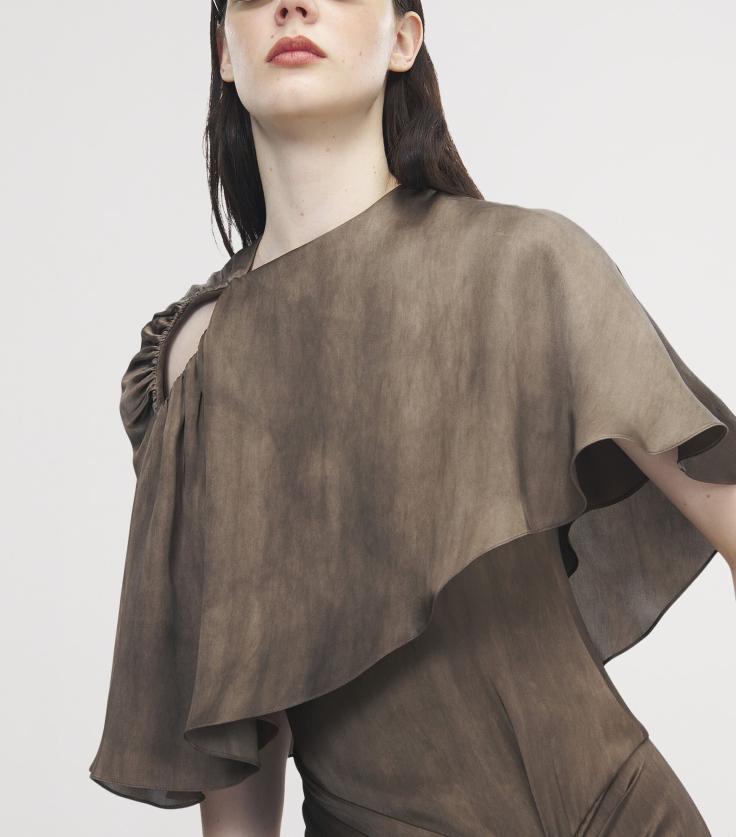 McQueen Womens Asymmetric Cape Top Image 5