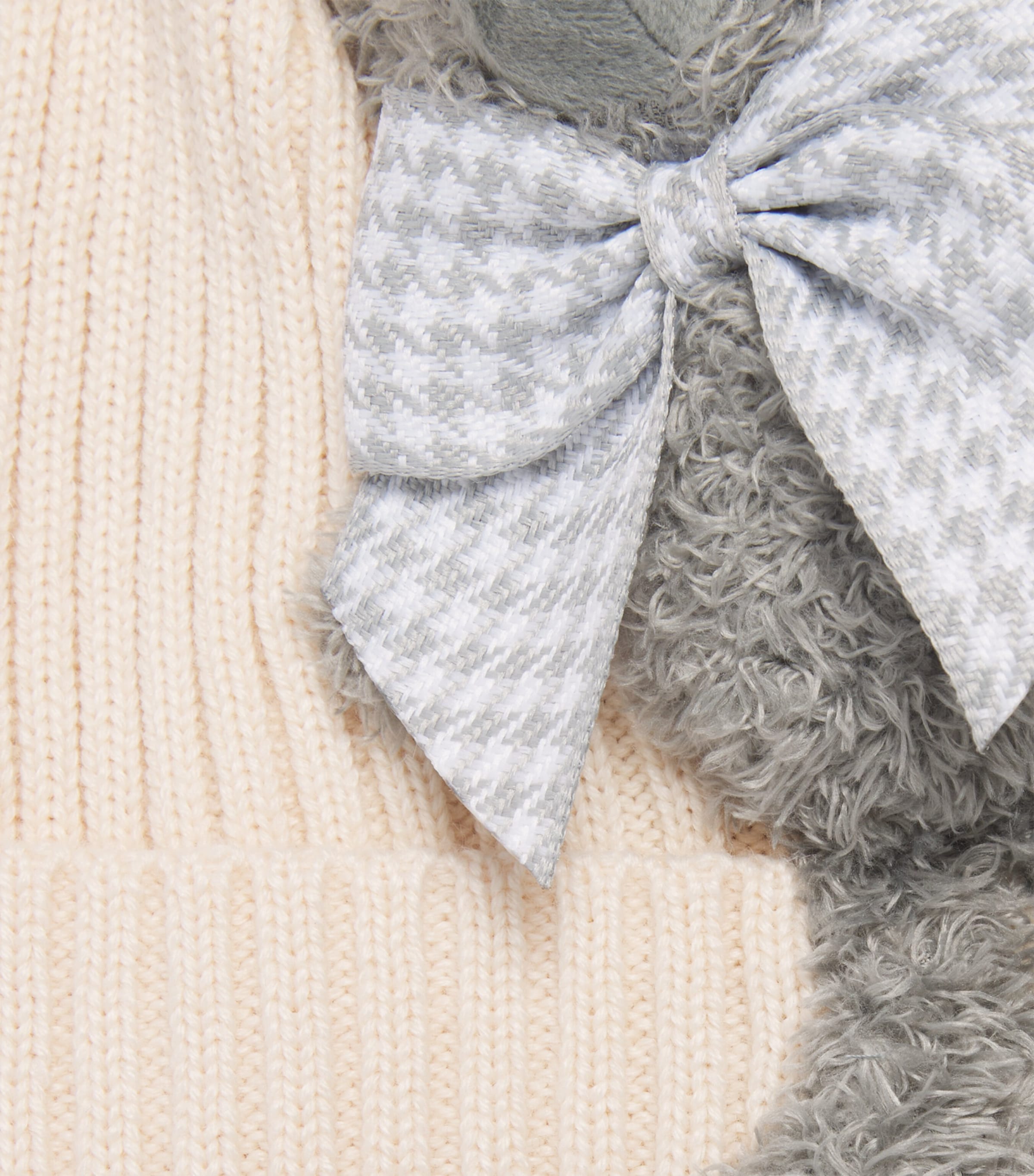 Monnalisa Wool-Blend Teddy Hat Gardenia Image 3