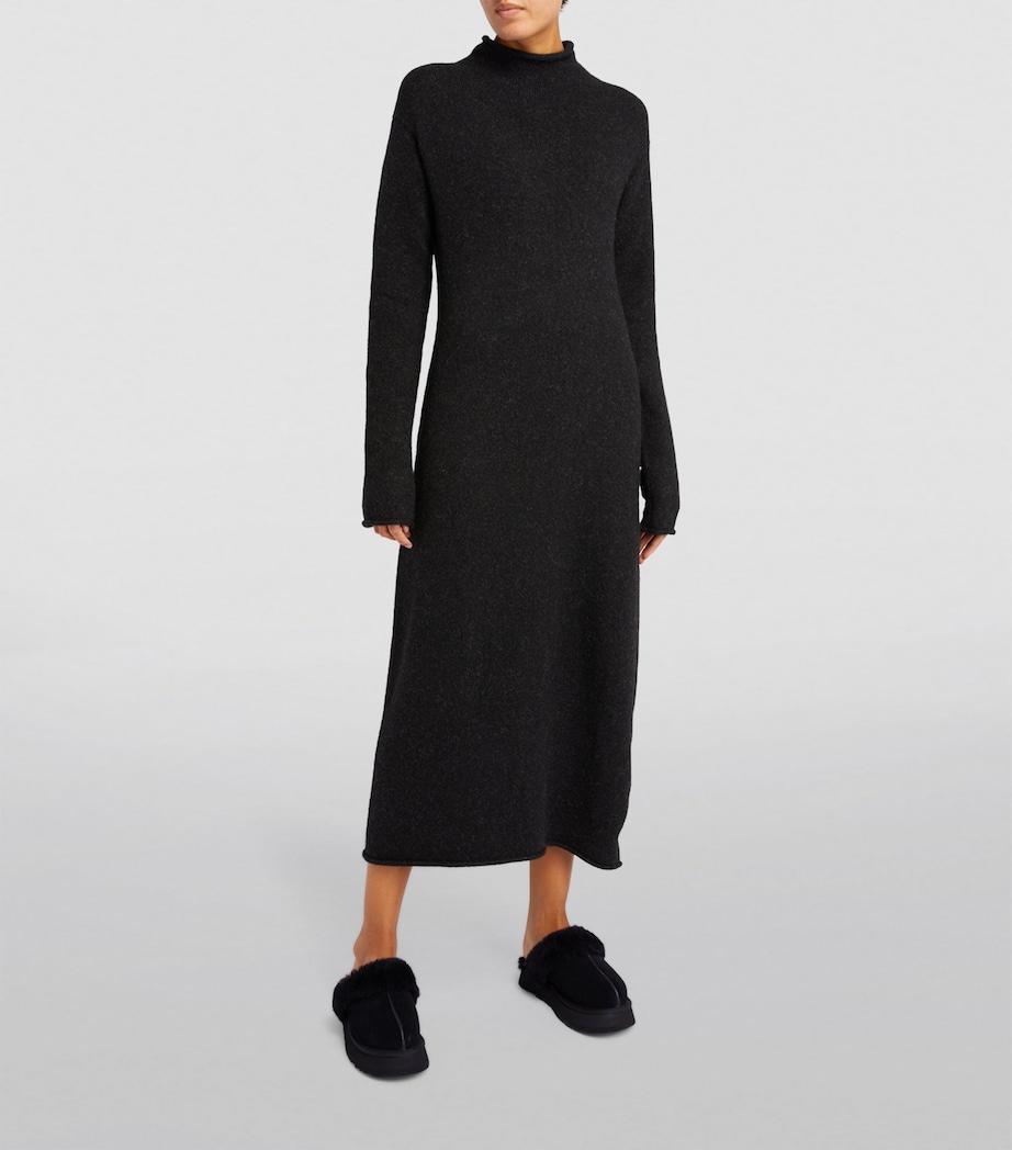 Suede Disquette Flatform Slippers BLACK Image 4