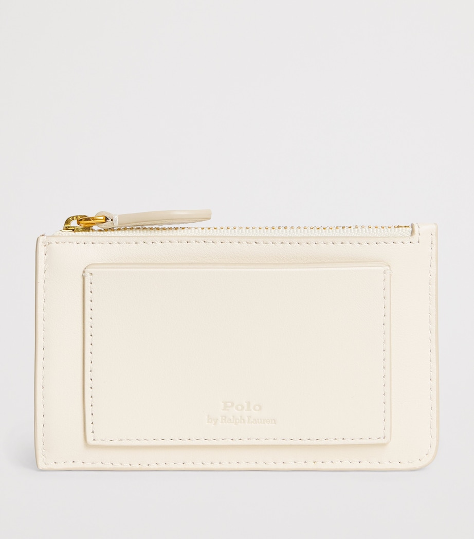 Leather Logo Embossed Coin Purse IVORY Image 2