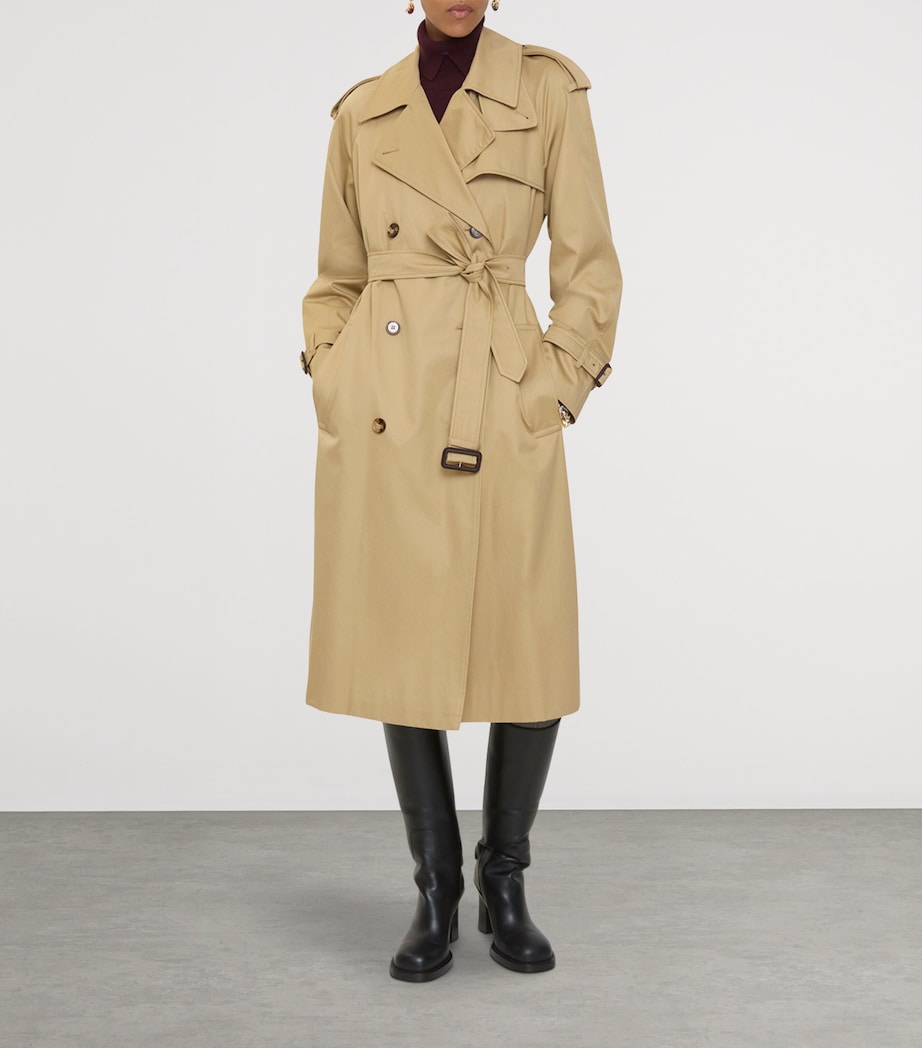 Burberry Womens Long Castleford Trench Coat Beige Image 4