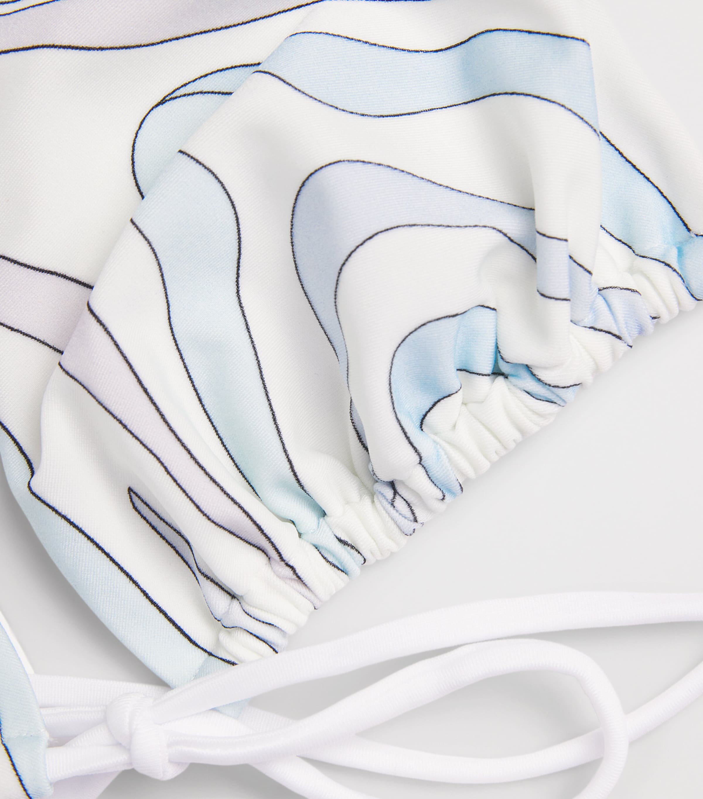 PUCCI Womens Marmo Print Triangle Bikini Top Light Blue Image 4