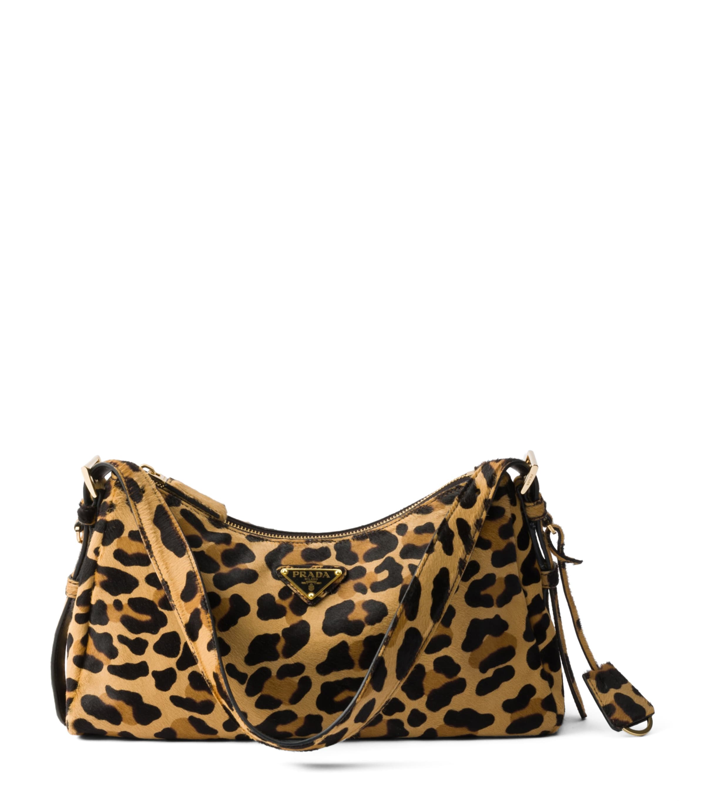 Prada Calf Hair Leopard Print Aimée Shoulder Bag | Harrods UK