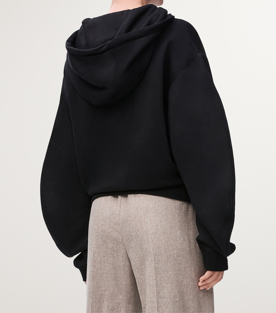 LOEWE Womens Cotton-Blend Flamenco Hoodie Black Image 4