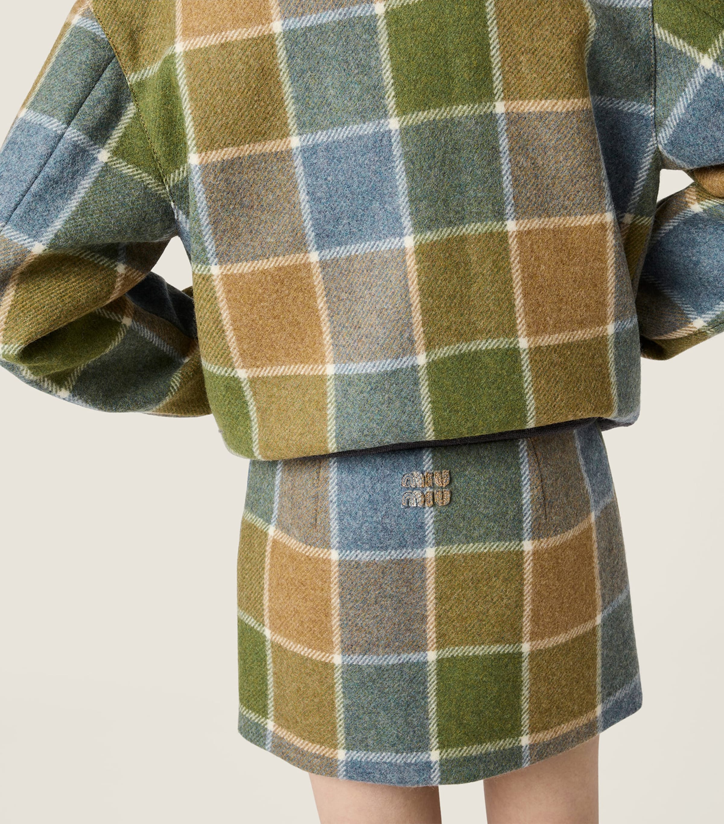 Wool Check Mini Skirt F0XX7 Image 5