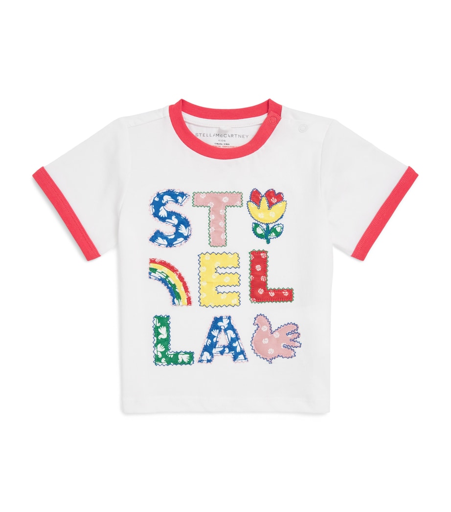 Stella McCartney Kids Cotton Printed T-Shirt (3-36 Months) Ivory Image 1