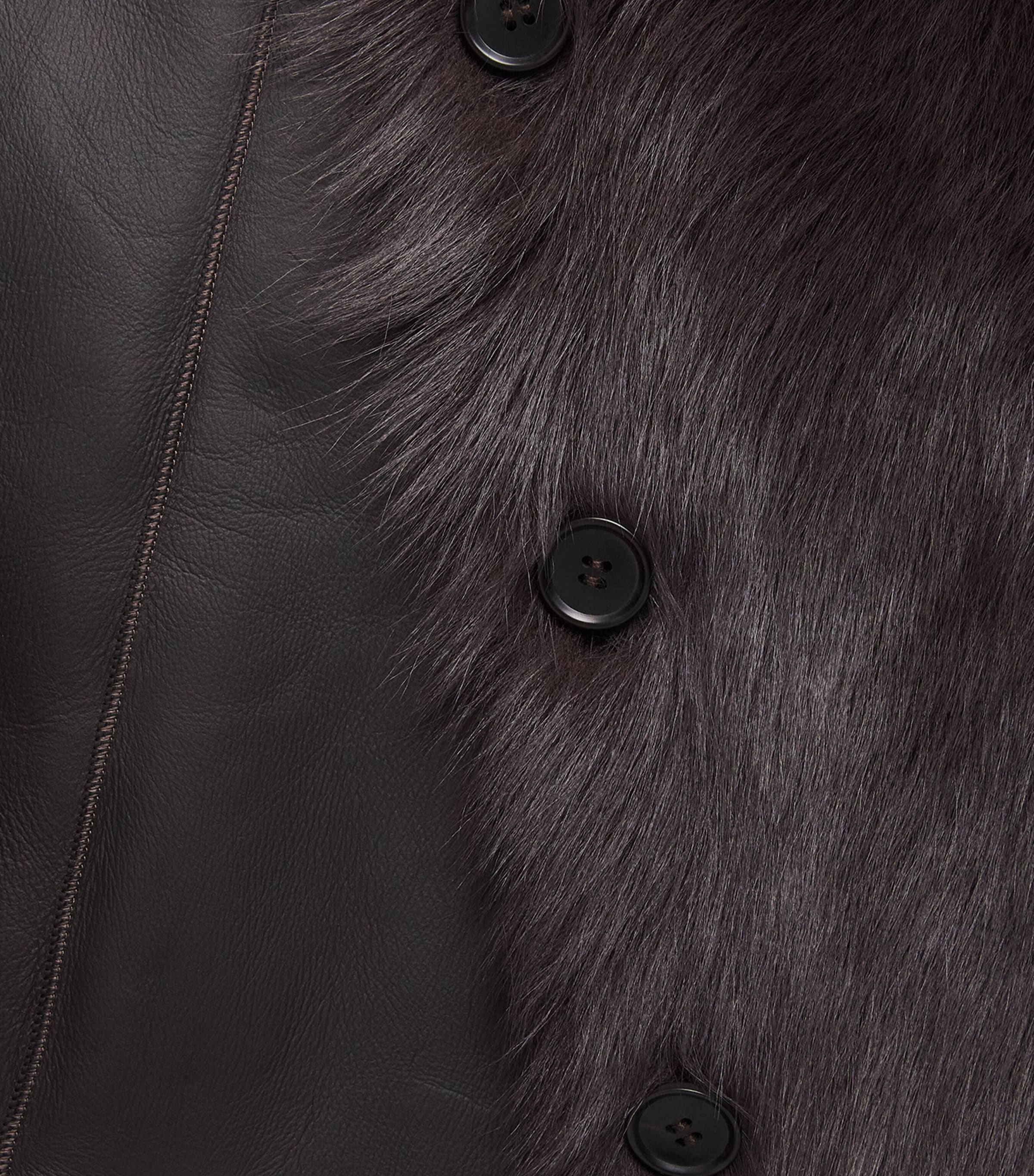 Almada Label Womens Shearling Gemma Coat Chocolate Image 6