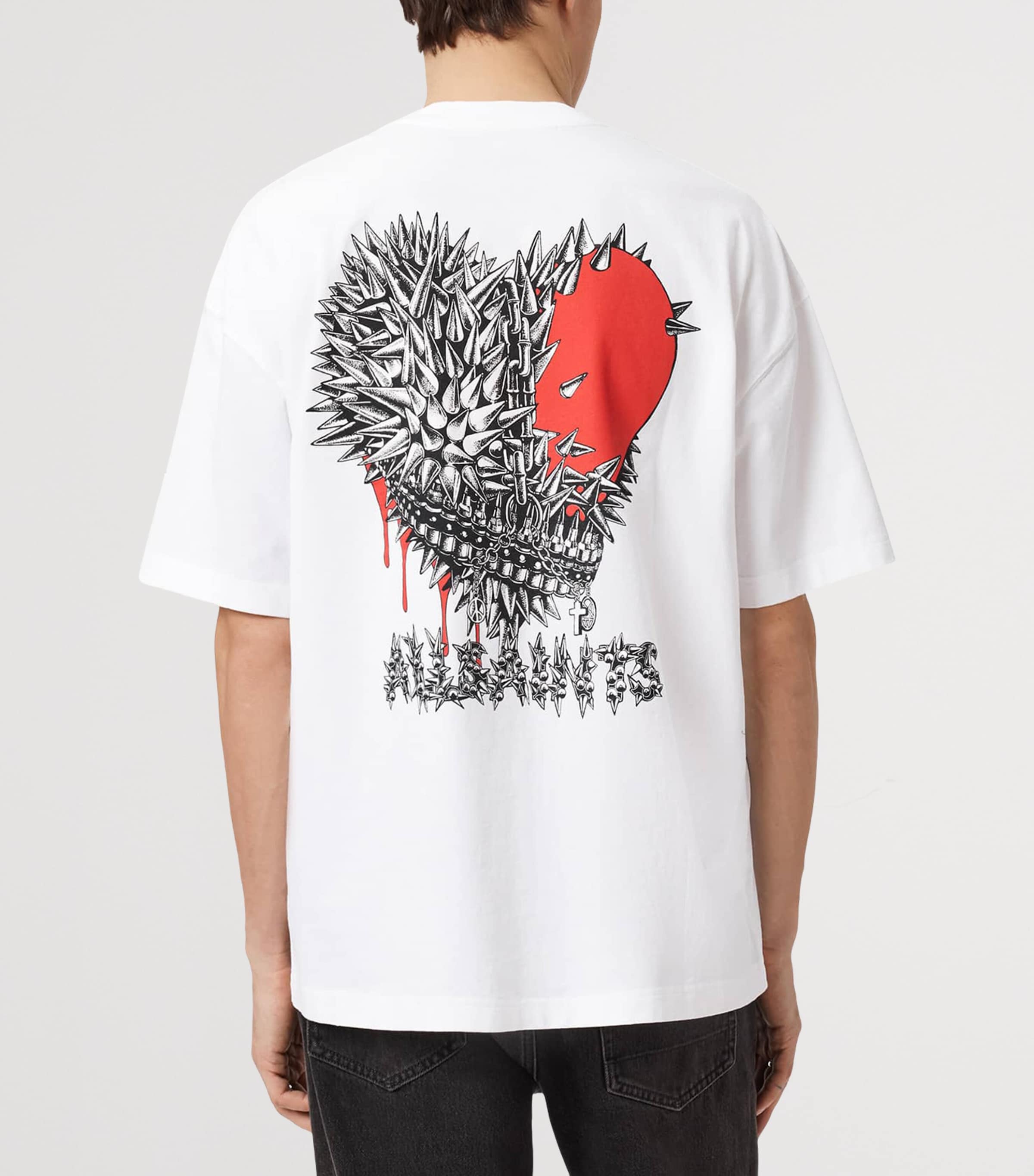 AllSaints Mens Organic Cotton Chaste T-Shirt Optic White Image 4