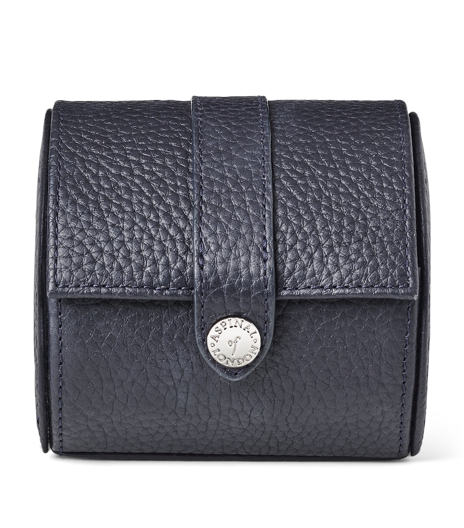 Leather Watch Roll NAVY Image 1