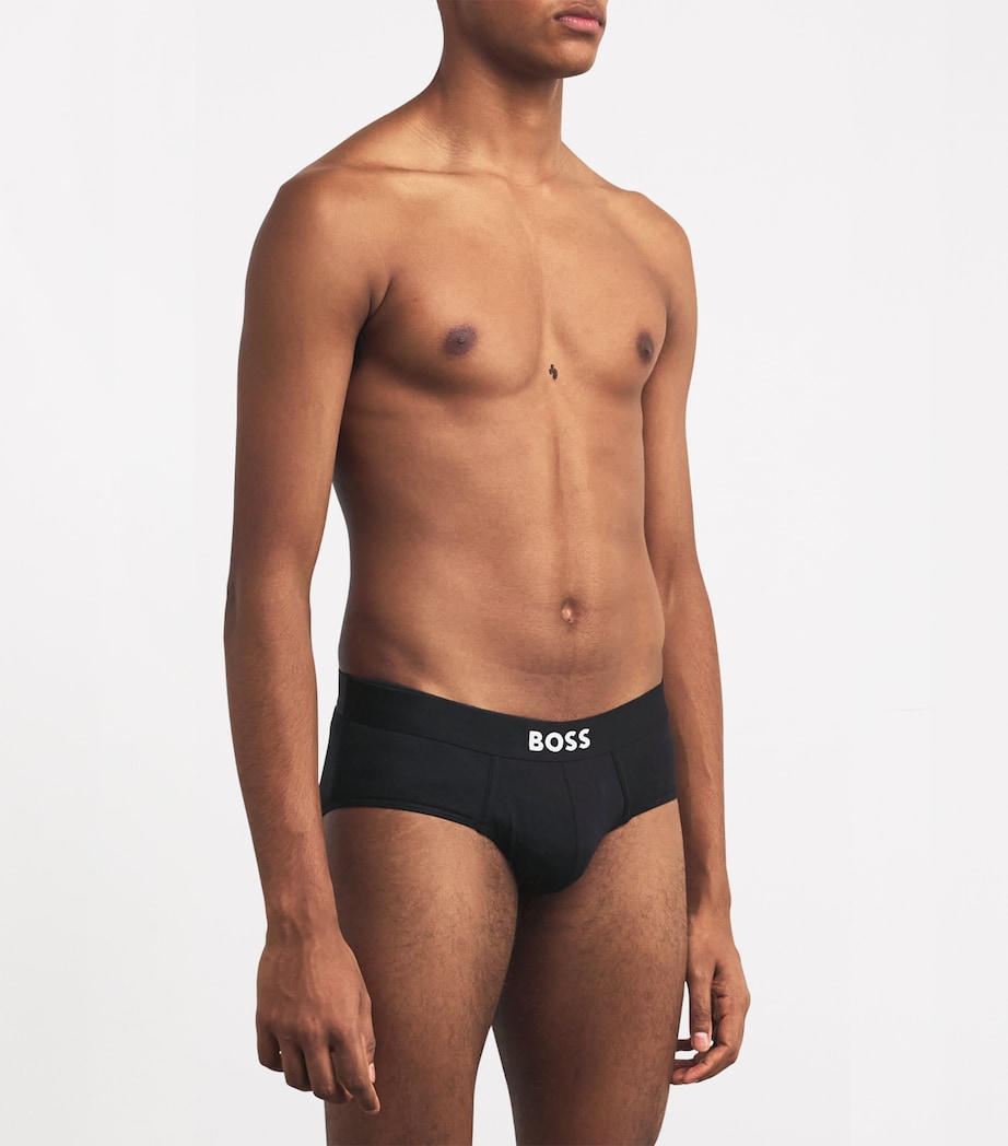 Stretch-Cotton Logo Briefs (Pack of 3) 001-BLACK Image 2