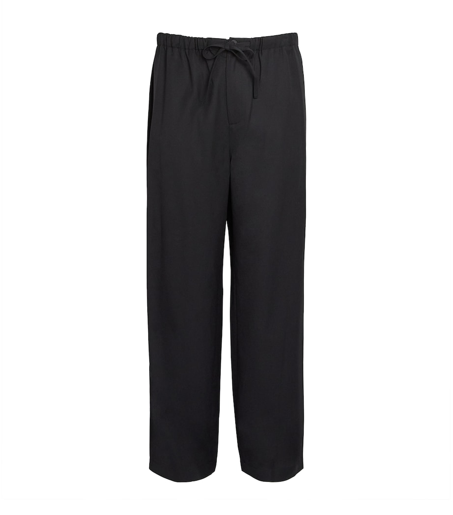 Le 17 Septembre Mens Wool-Blend Drawstring Trousers Black Image 1
