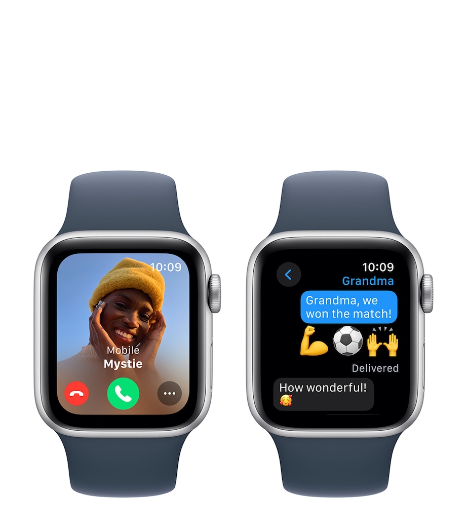 Apple Watch SE 2023 –  Silver with Storm Blue Sport Band, 40mm, Small/Medium SILVER Image 5