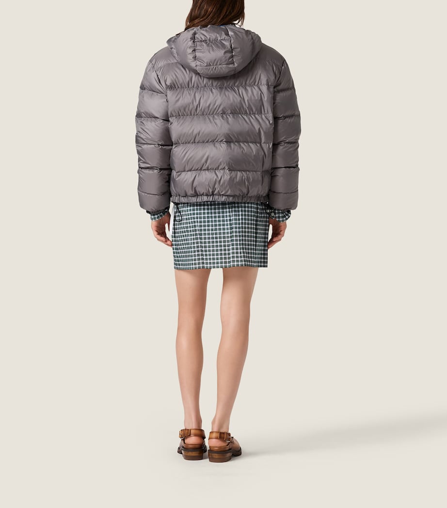 Miu Miu Womens Down Ponge Puffer Jacket Gold/silver Image 3