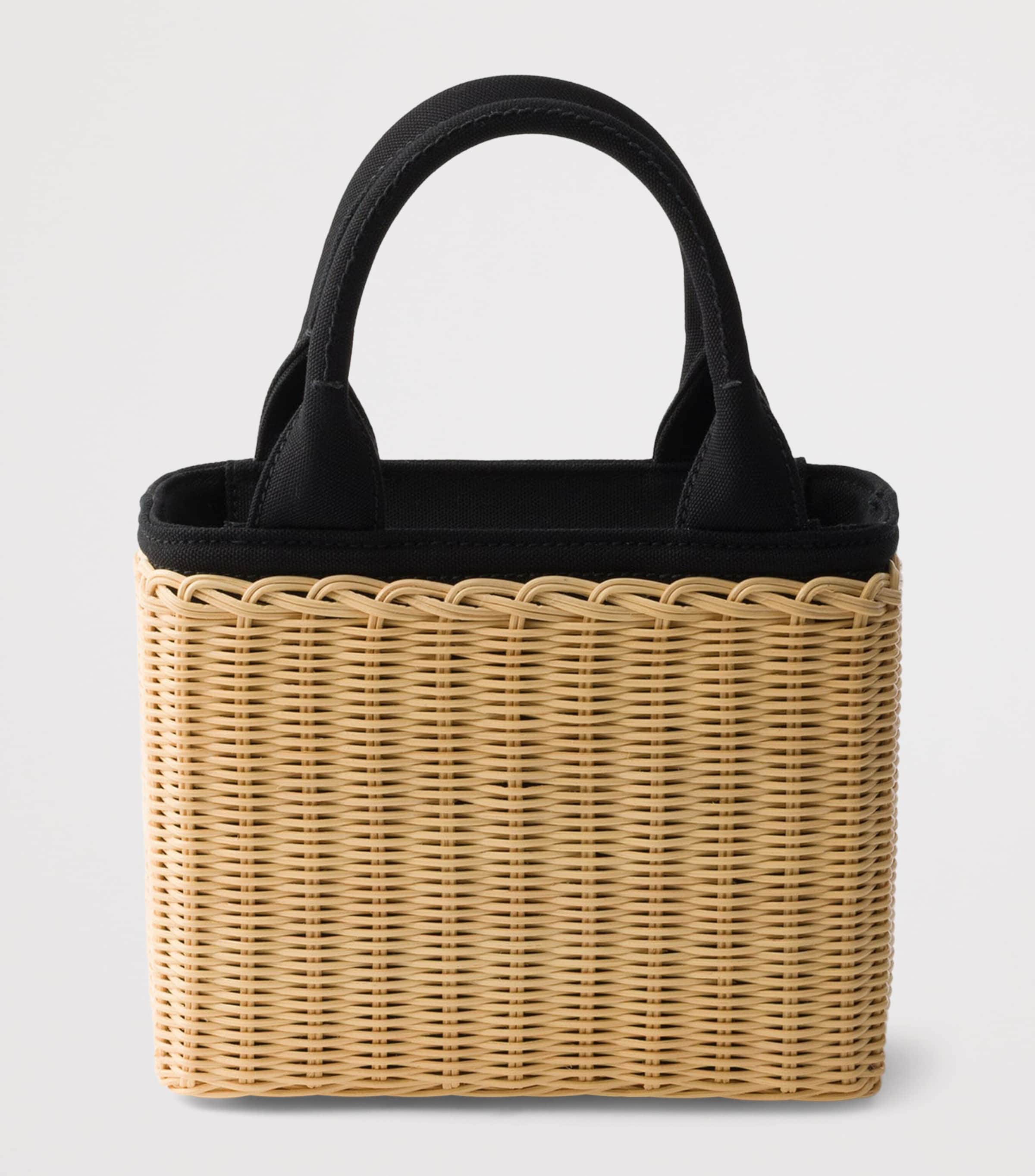 Prada Small Wicker Tote Bag Neutral Image 5