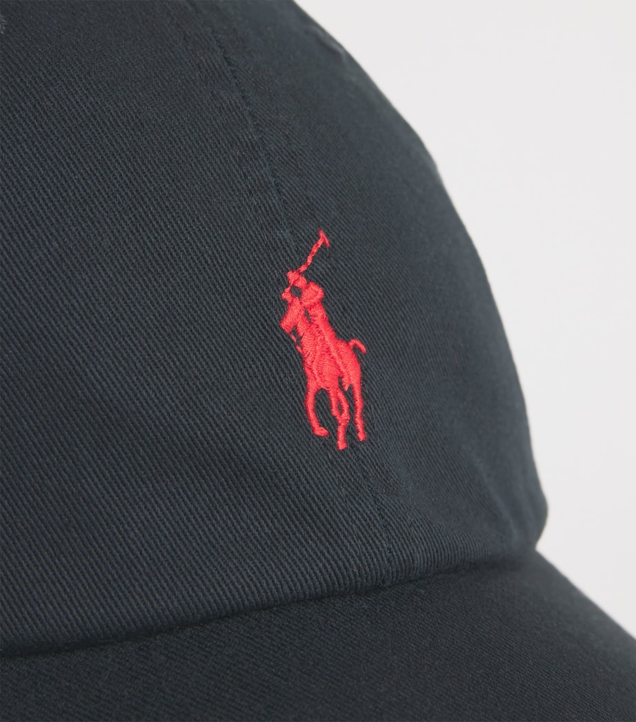 Polo Ralph Lauren Cotton Polo Pony Baseball Cap Polo Blk/ Rl Rd Image 5