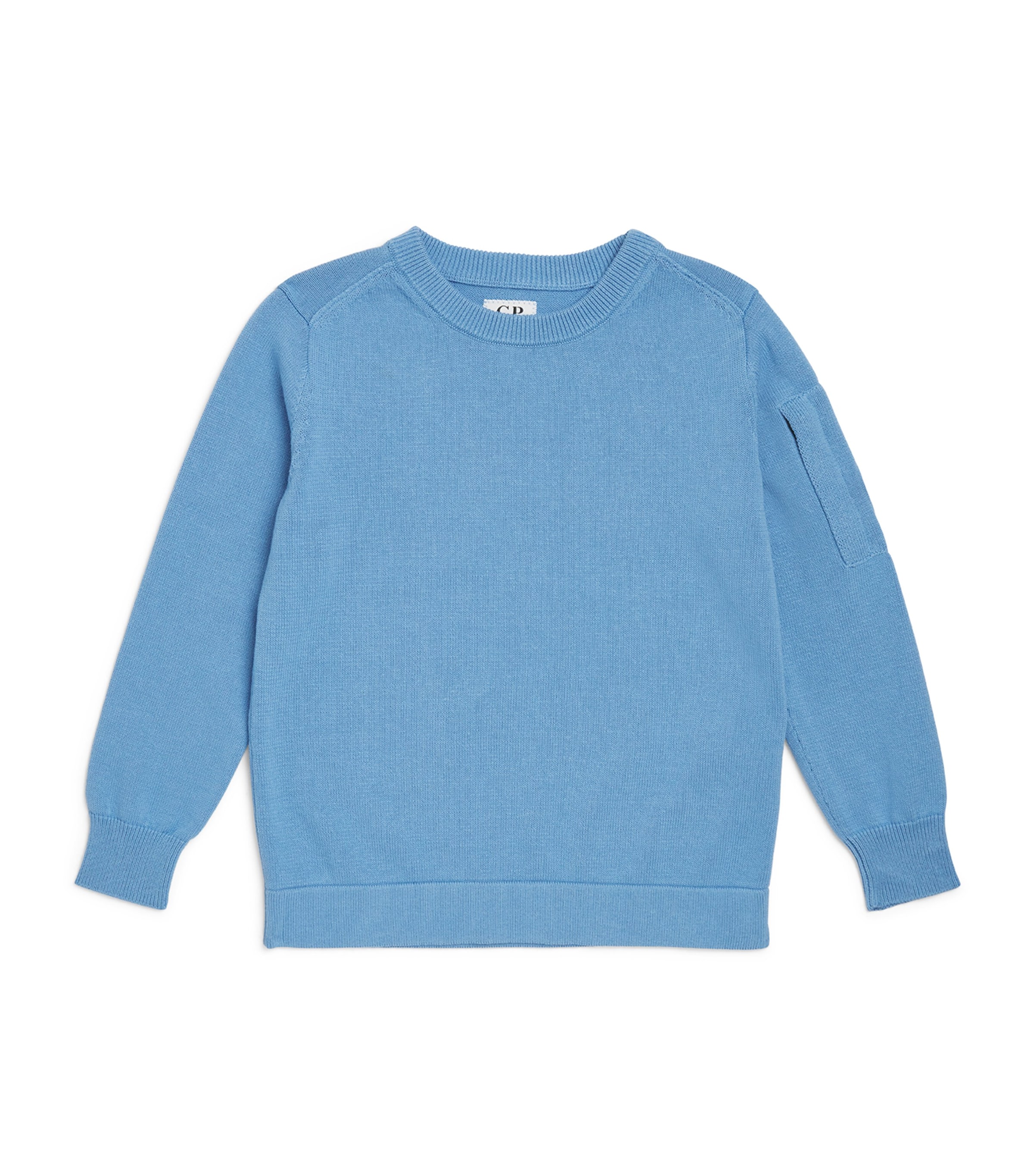 Shop C.p. Company C. P. Company Kids Cotton Goggle-patch Sweater In Blue