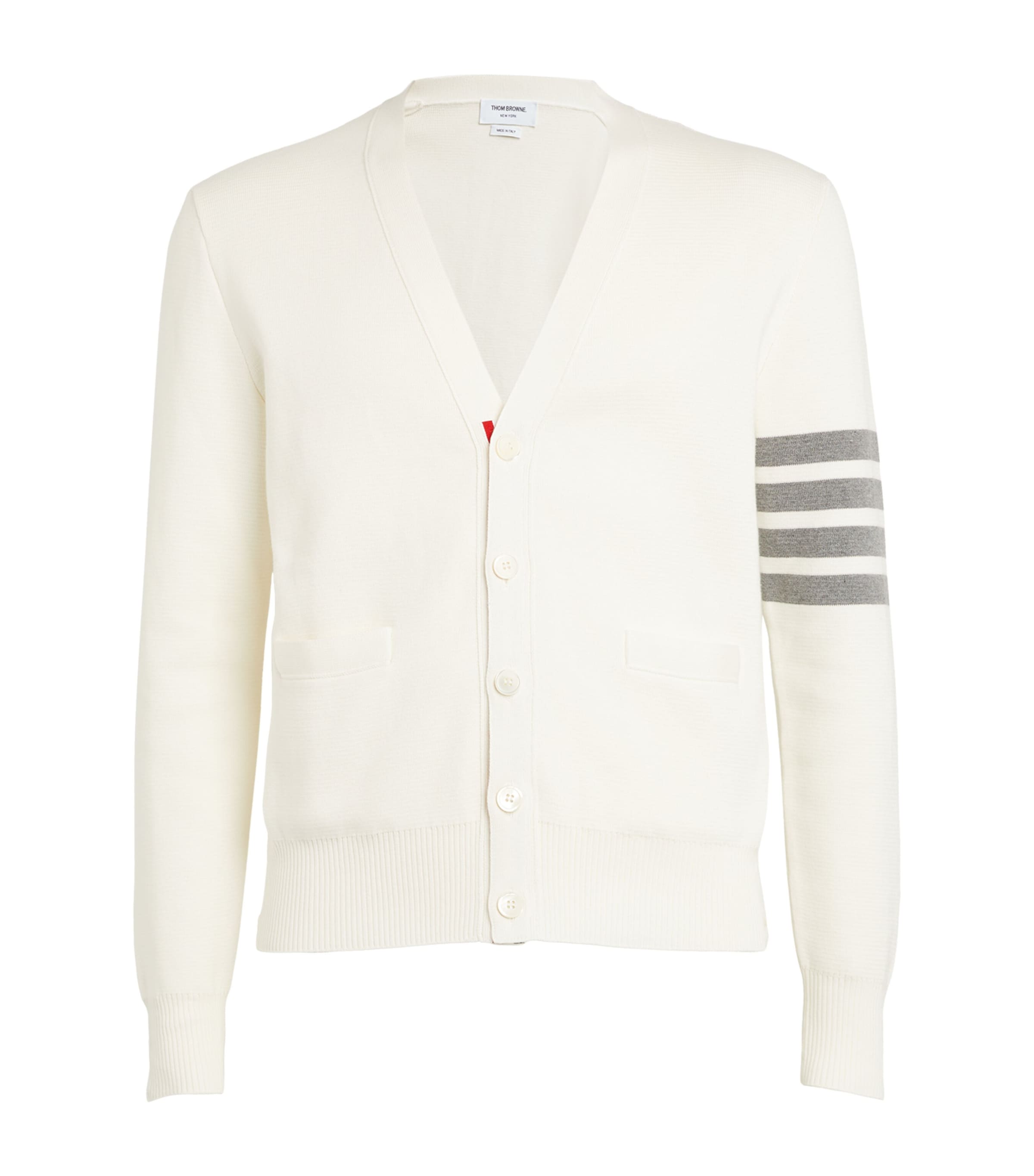 Thom Browne Cotton V-neck Cardigan In White